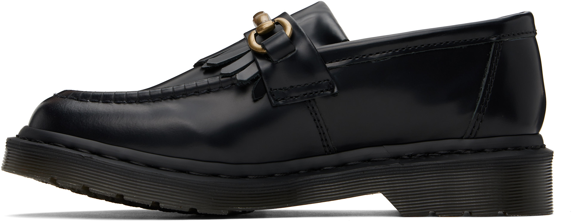 Dr. Martens: Black Adrian Snaffle Smooth Leather Kiltie Loafers