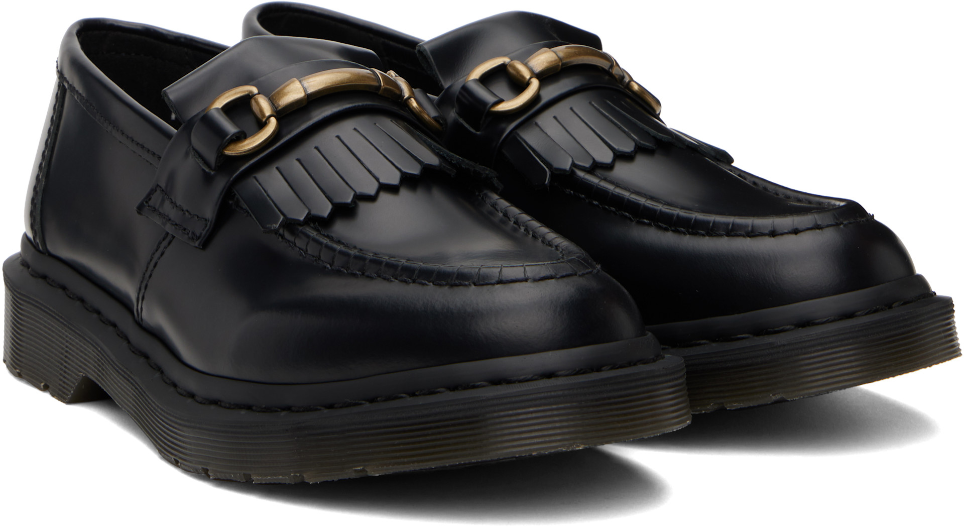 Dr. Martens Adrian Snaffle ブラック 37 Dr. Martens: Black Adrian Snaffle Smooth Leather Kiltie Loafers