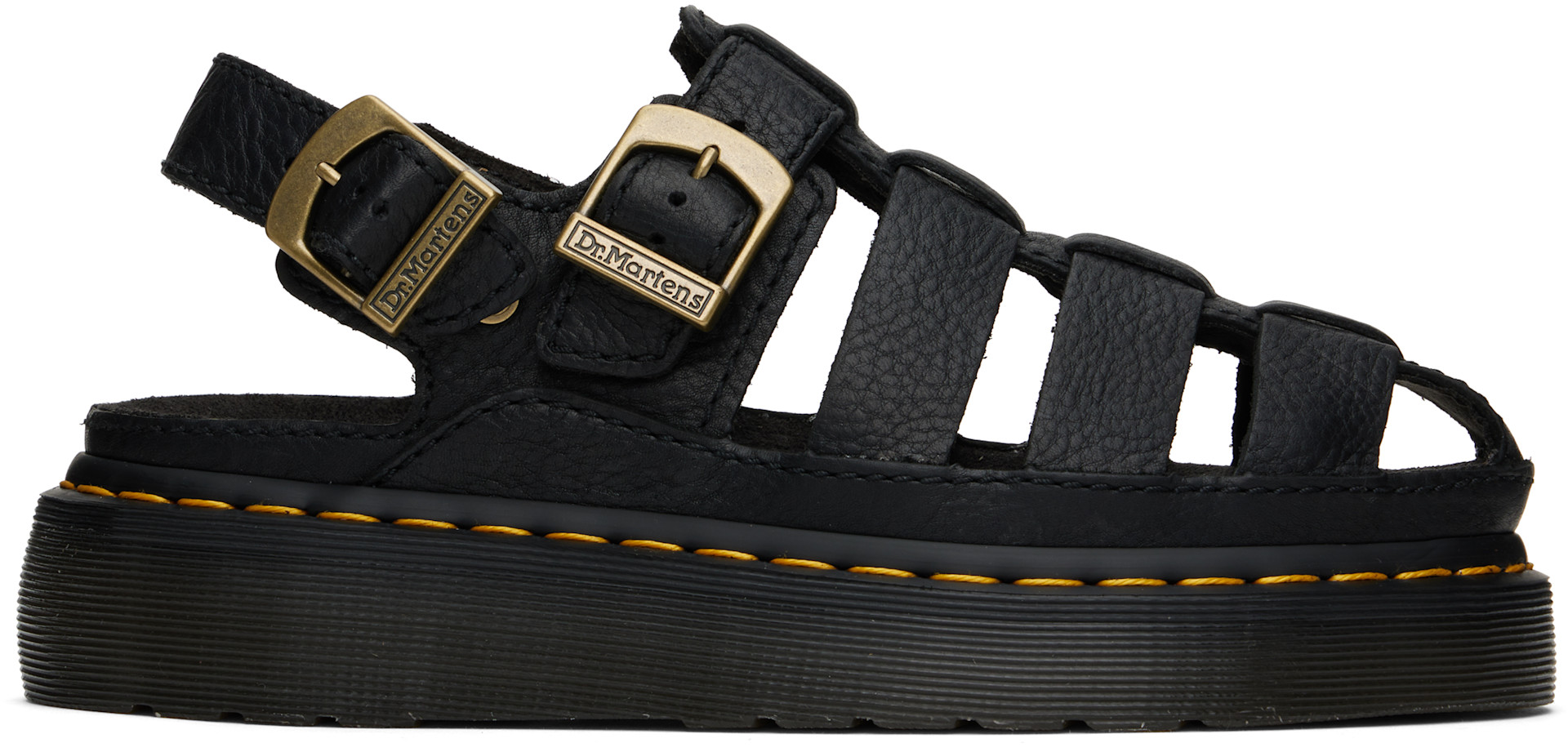 Dr. Martens: ブラック Wrenlie Grizzly レザー フィッシャーマン
