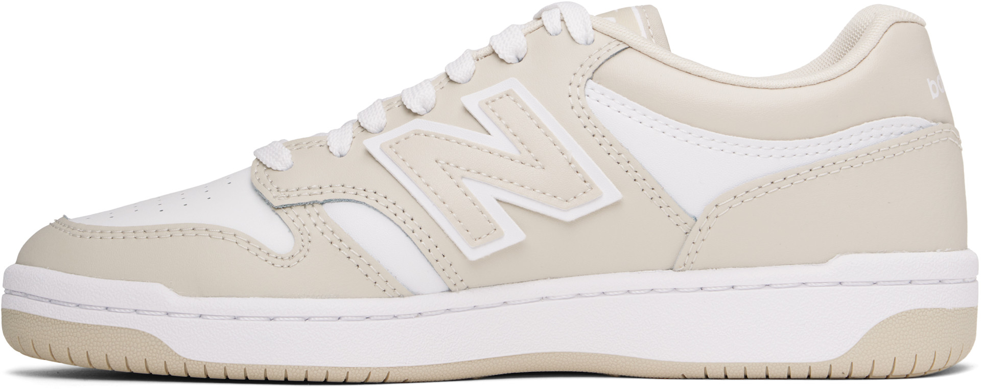 New Balance - Baskets 480 beige et blanc