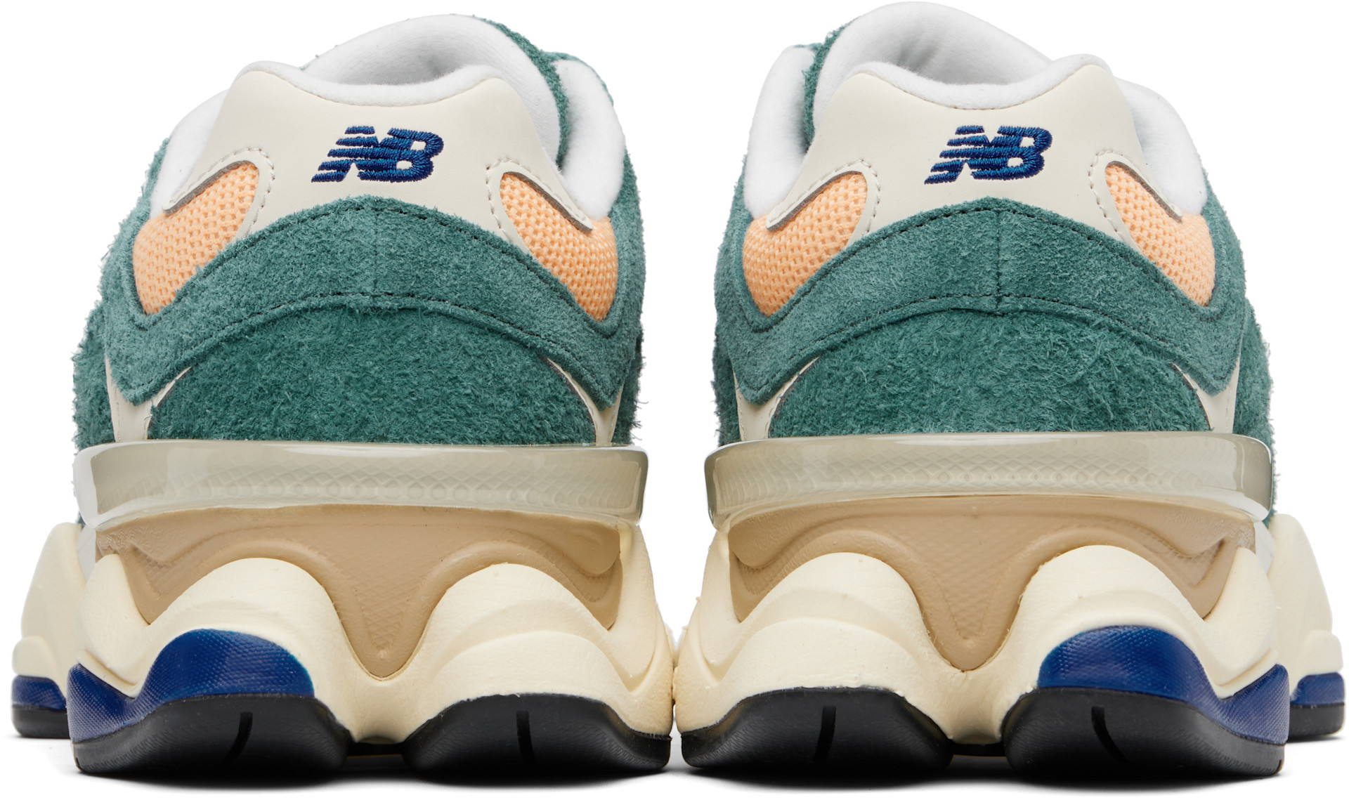 SNUPER セルカ てうん&すひょん New Balance: Green & Orange 9060 Sneakers | SSENSE Canada