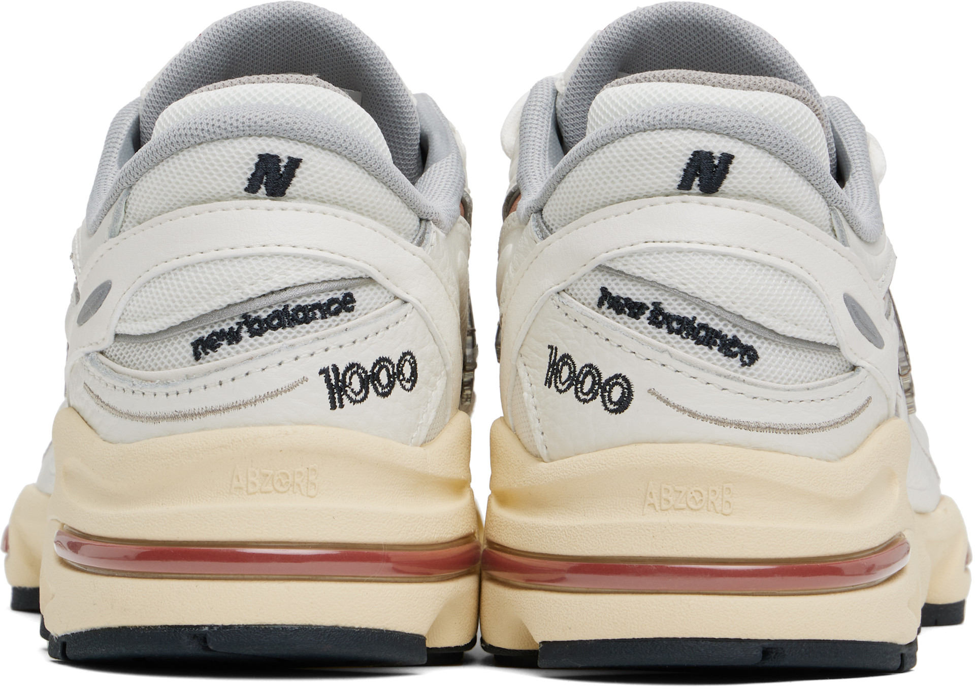 New Balance: ホワイト＆レッド 1000 スニーカー | SSENSE 日本