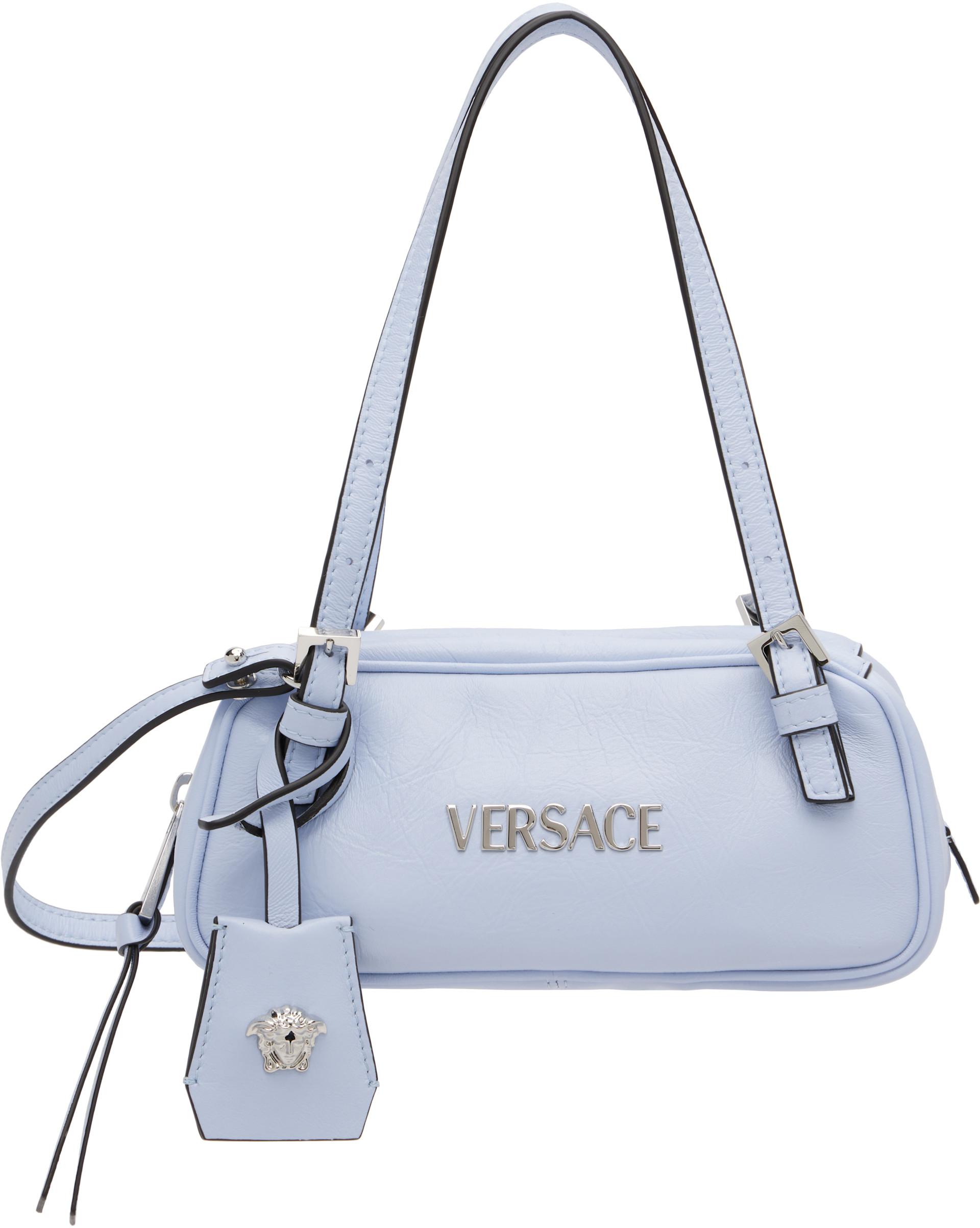 Versace - Mini sac de bowling bleu à logos