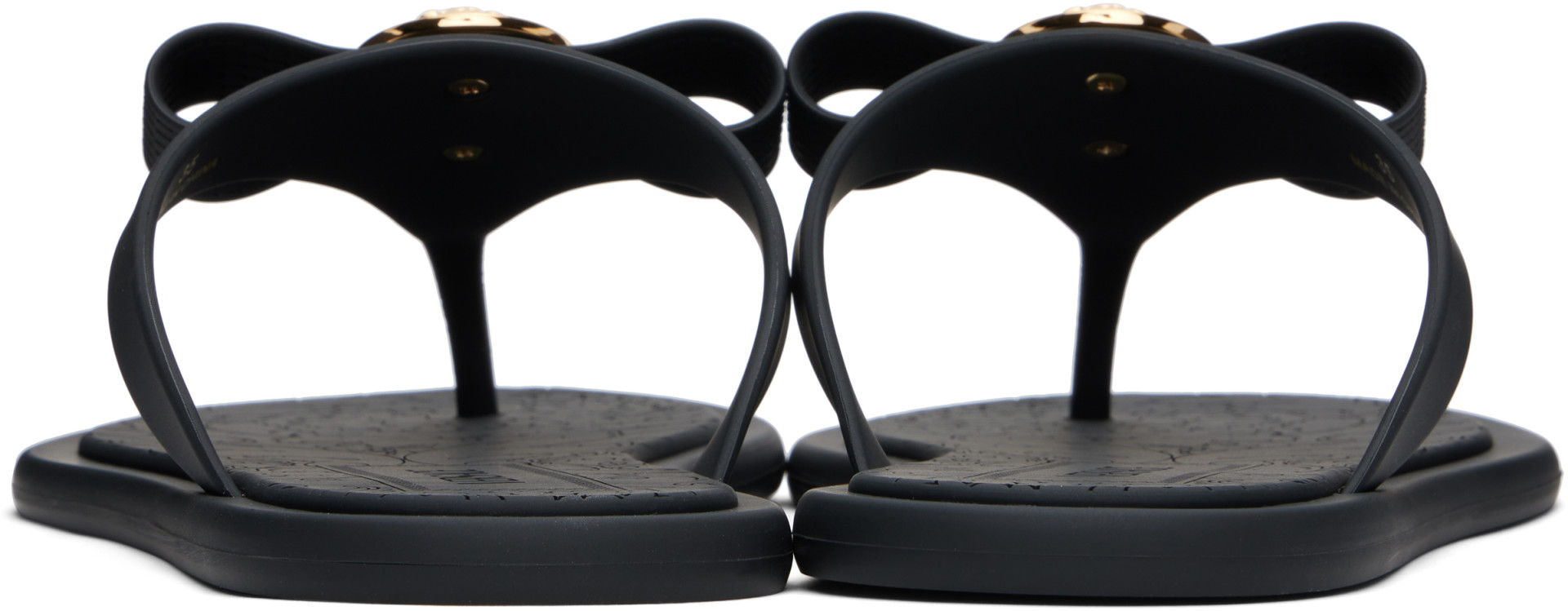 Versace - Black Gianni Ribbon Flip-Flops