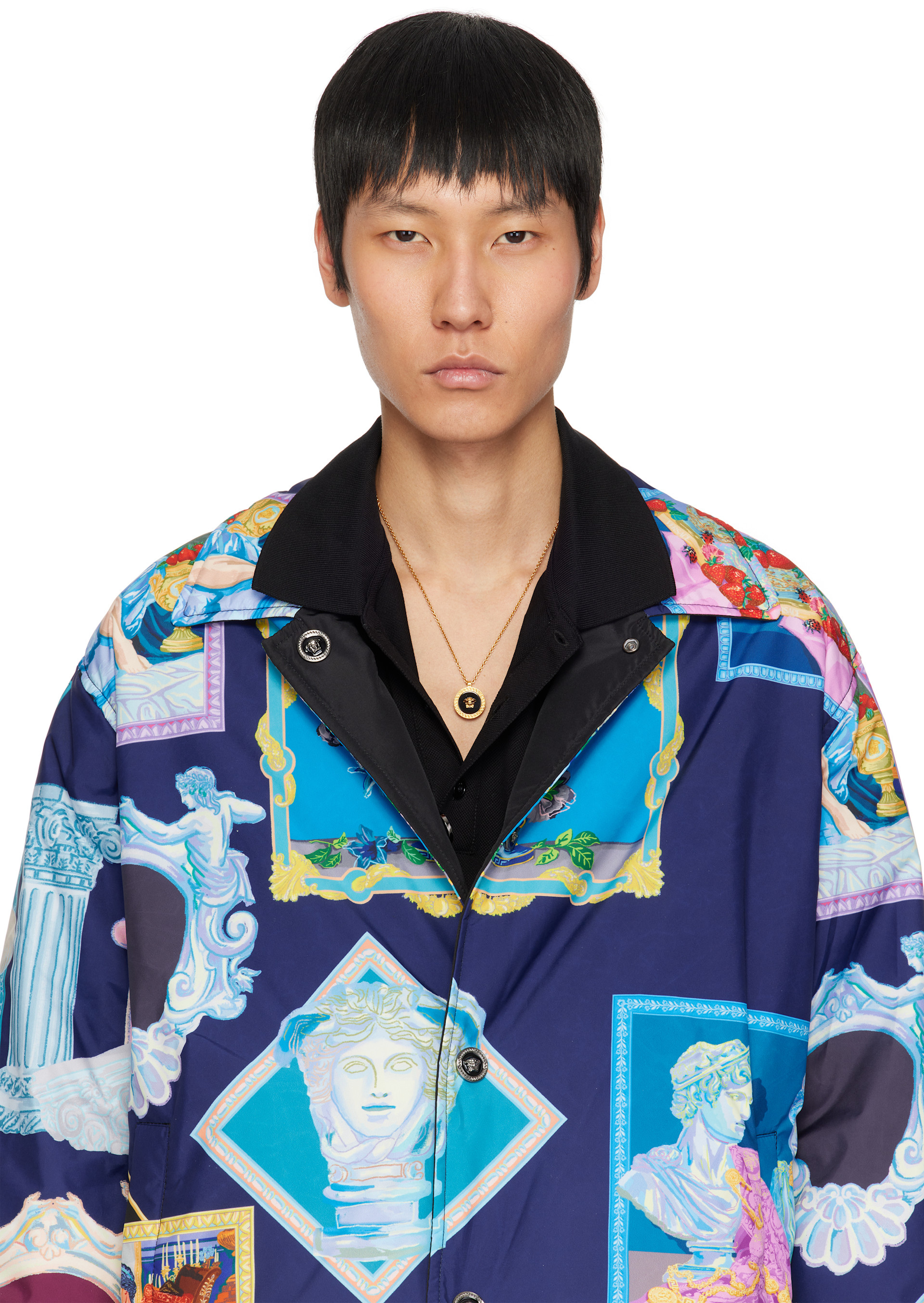 Versace: ゴールド メドゥーサ エナメル ネックレス | SSENSE 日本