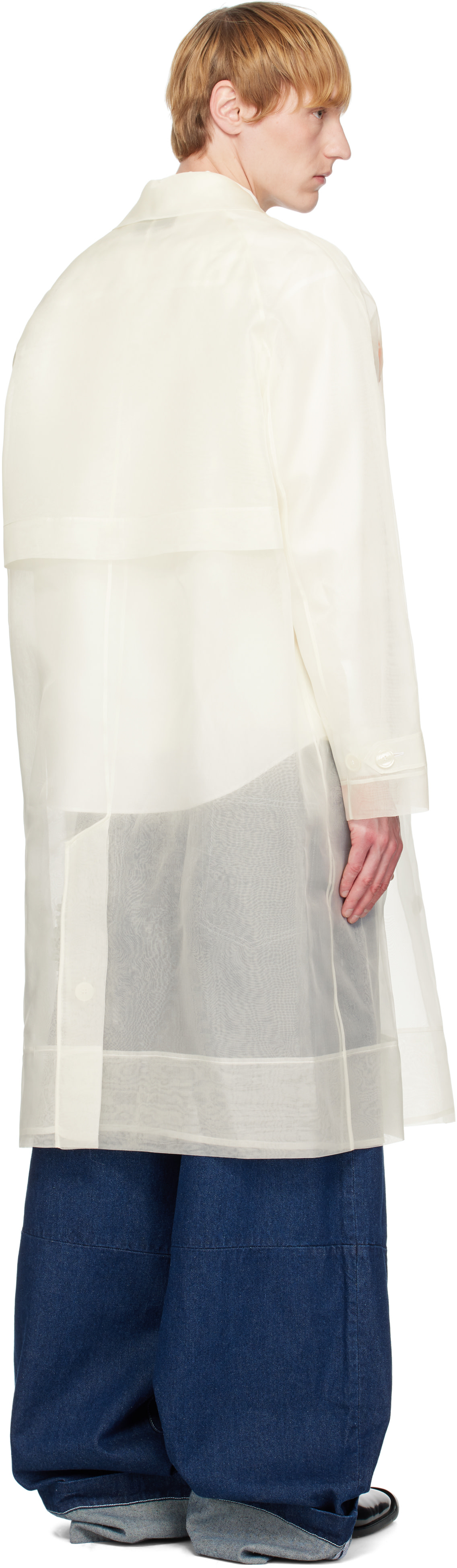 Simone Rocha - 오프 화이트 카네이션 카 코트