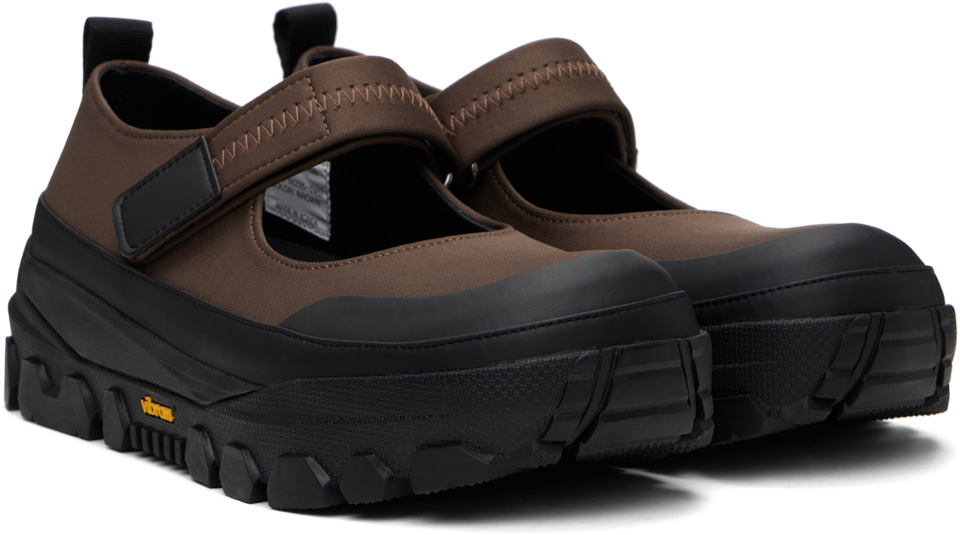 amomento Vibram Mary Jane メリージェーン　US5 AMOMENTO: Brown & Black Vibram Mary Jane Ballerina Flats | SSENSE