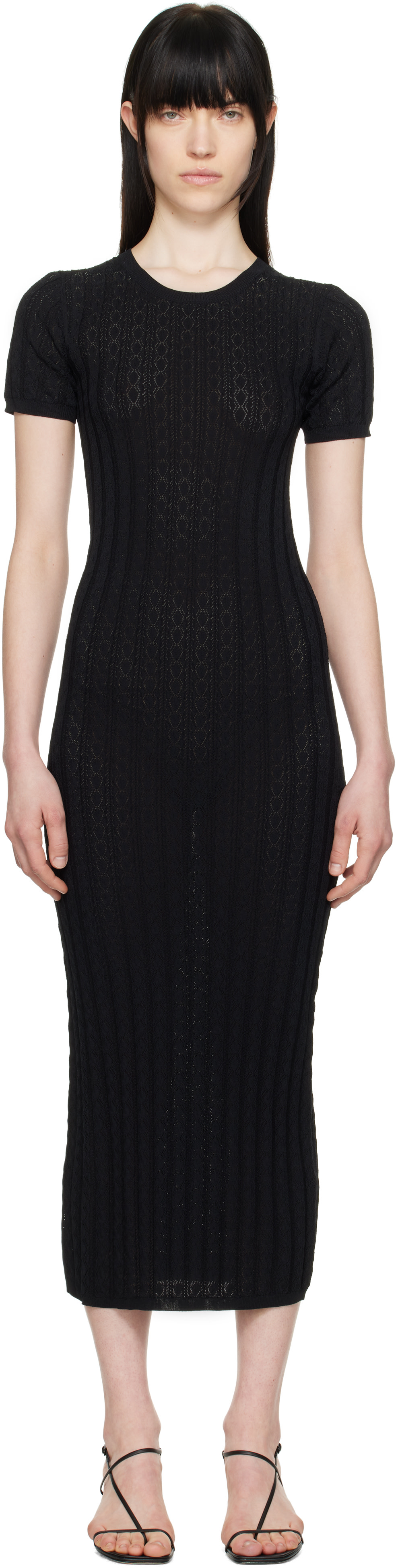 Loulou de Saison - Robe midi Aruba noire