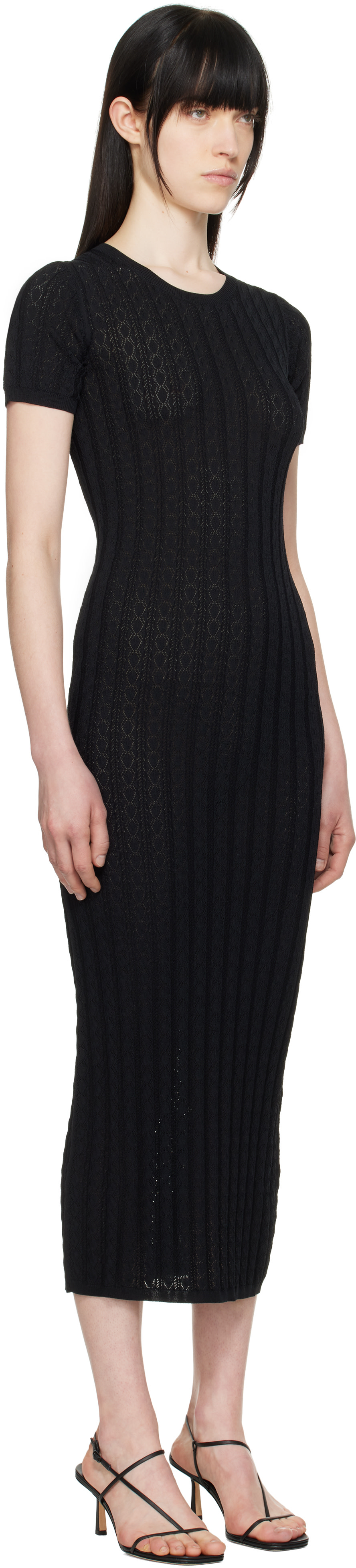 Loulou de Saison - Robe midi Aruba noire