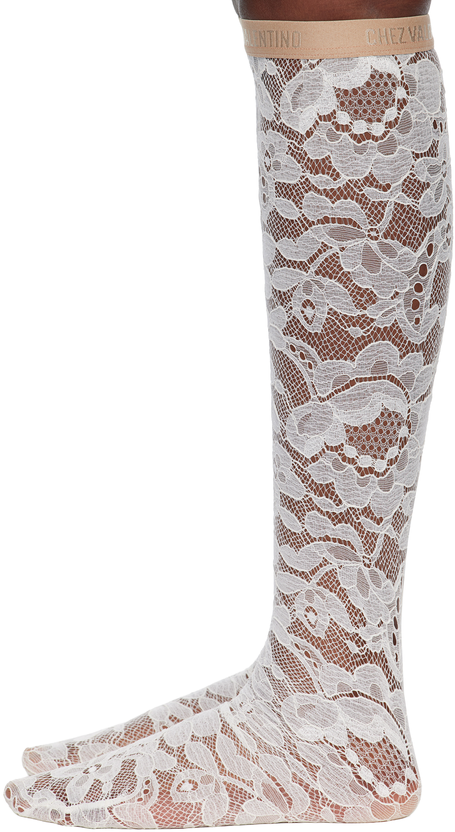 Valentino - Chaussettes blanches en dentelle