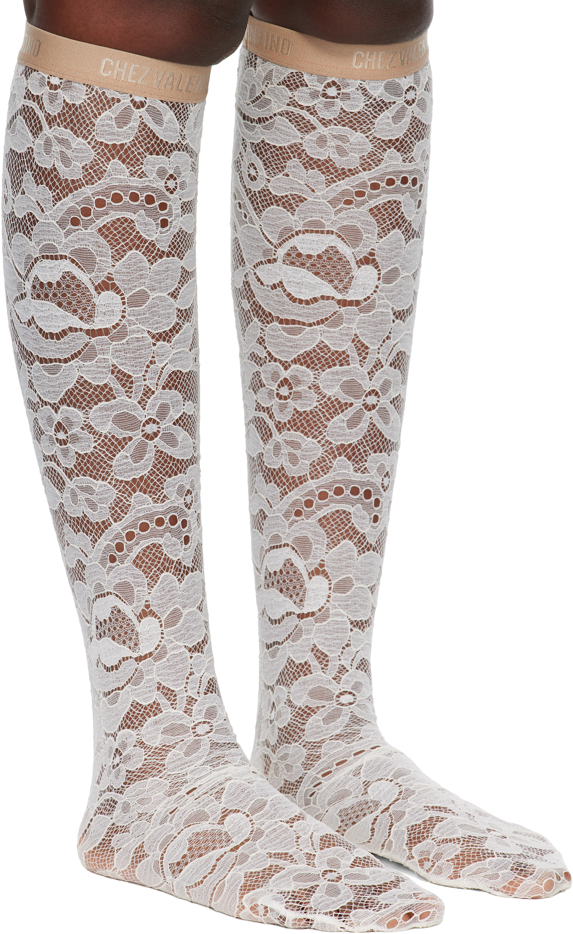 Valentino - Chaussettes blanches en dentelle