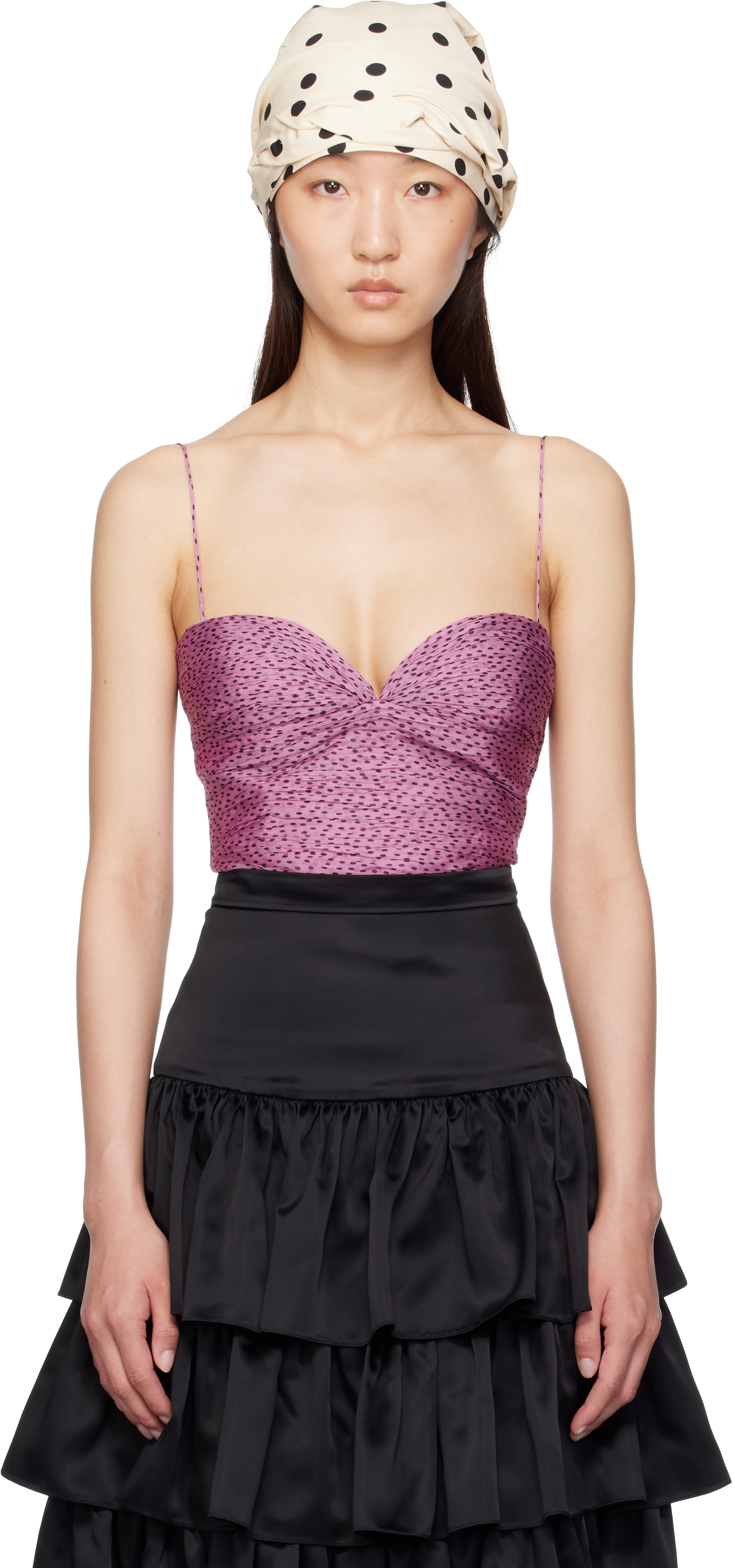 VALENTINO　トップス Valentino: Purple Chiffon Plusdepois Print Top | SSENSE