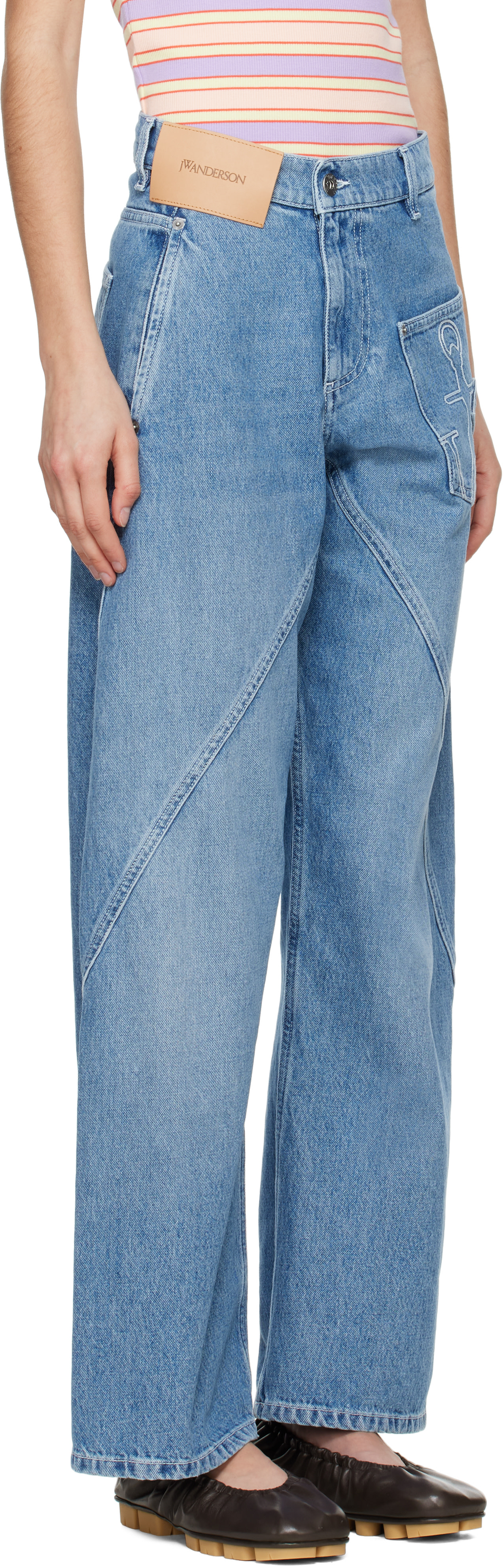 JW Anderson: Blue Twisted Workwear Jeans | SSENSE