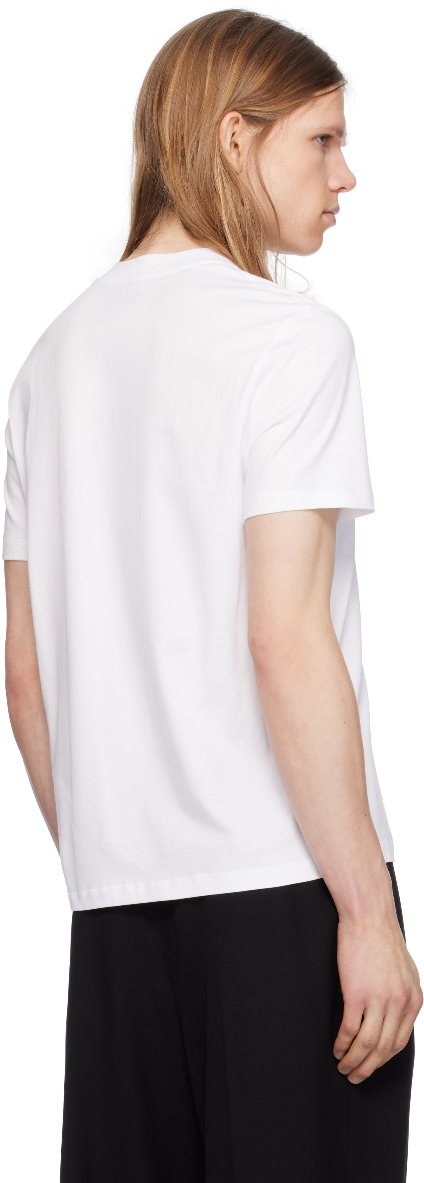 AMI Paris: ホワイト Ami de Coeur コットン Tシャツ | SSENSE 日本