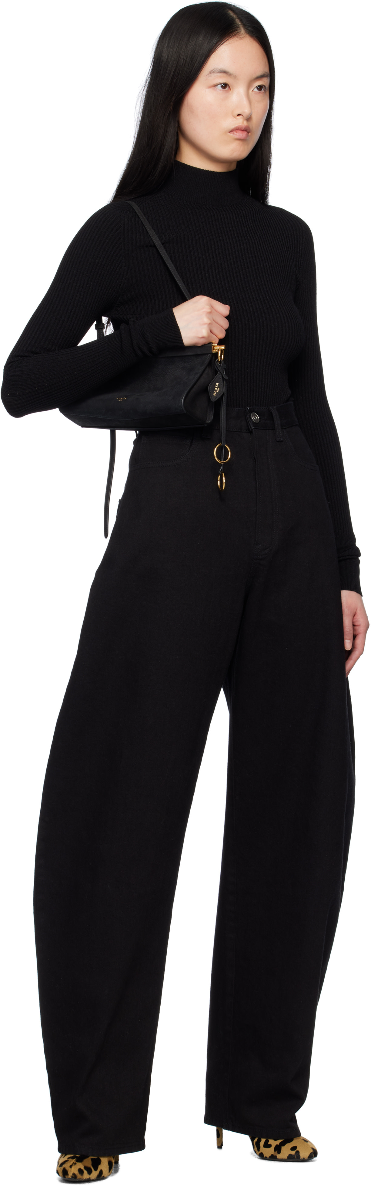 ALAÏA - Petit sac horizontal 'Le click' noir