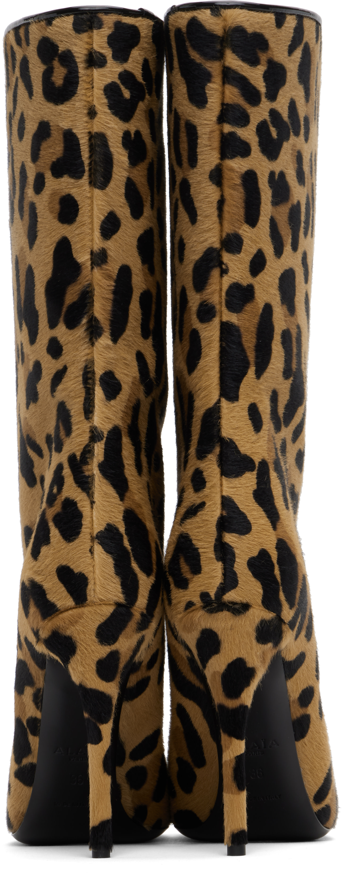 ALAÏA - Bottes 90 brun clair et noir