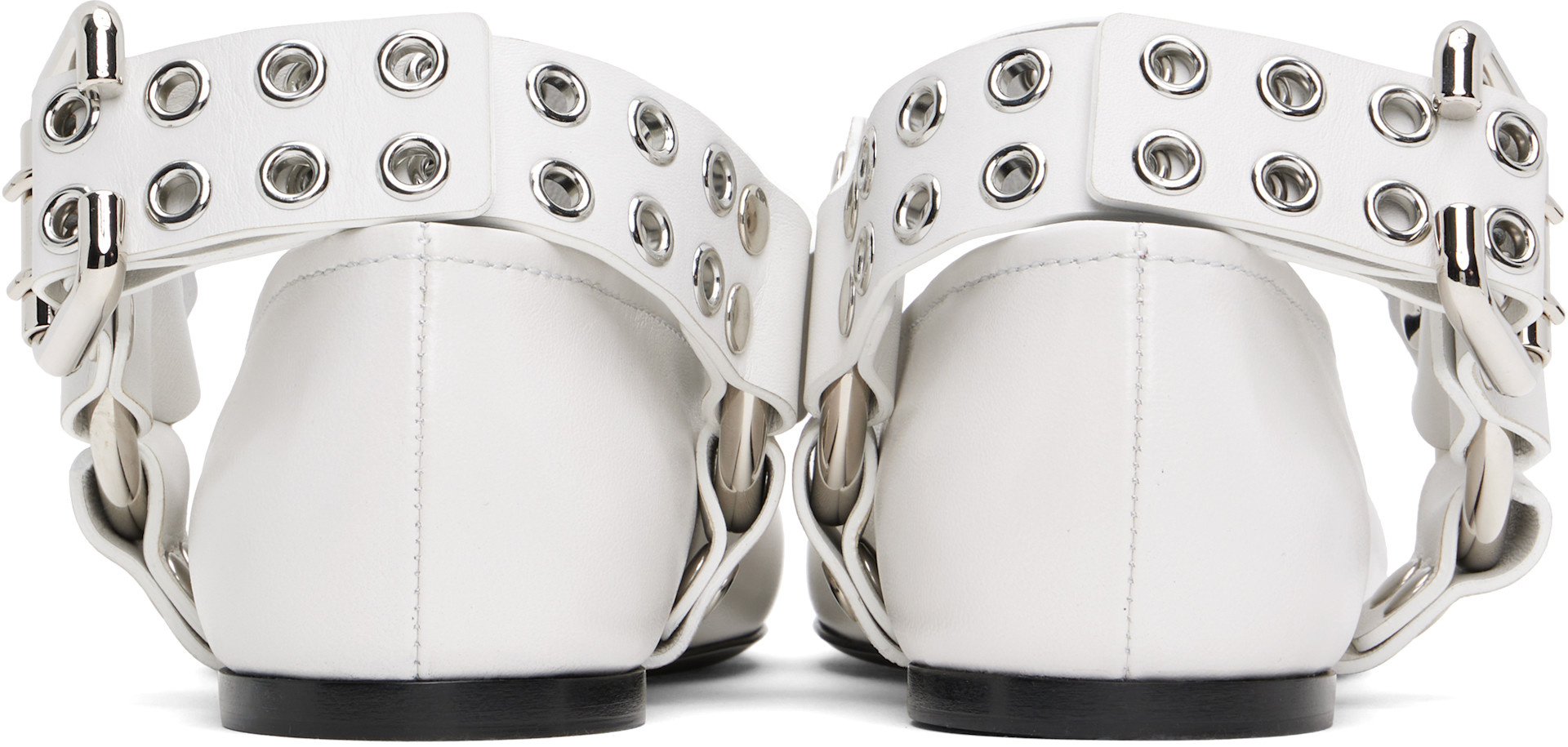ALAÏA - Ballerines de style motard blanches