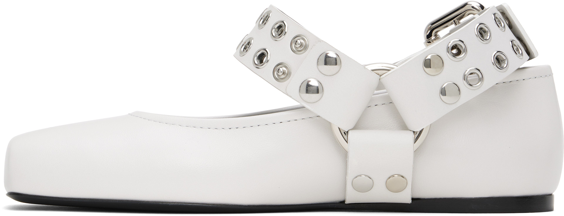 ALAÏA - Ballerines de style motard blanches