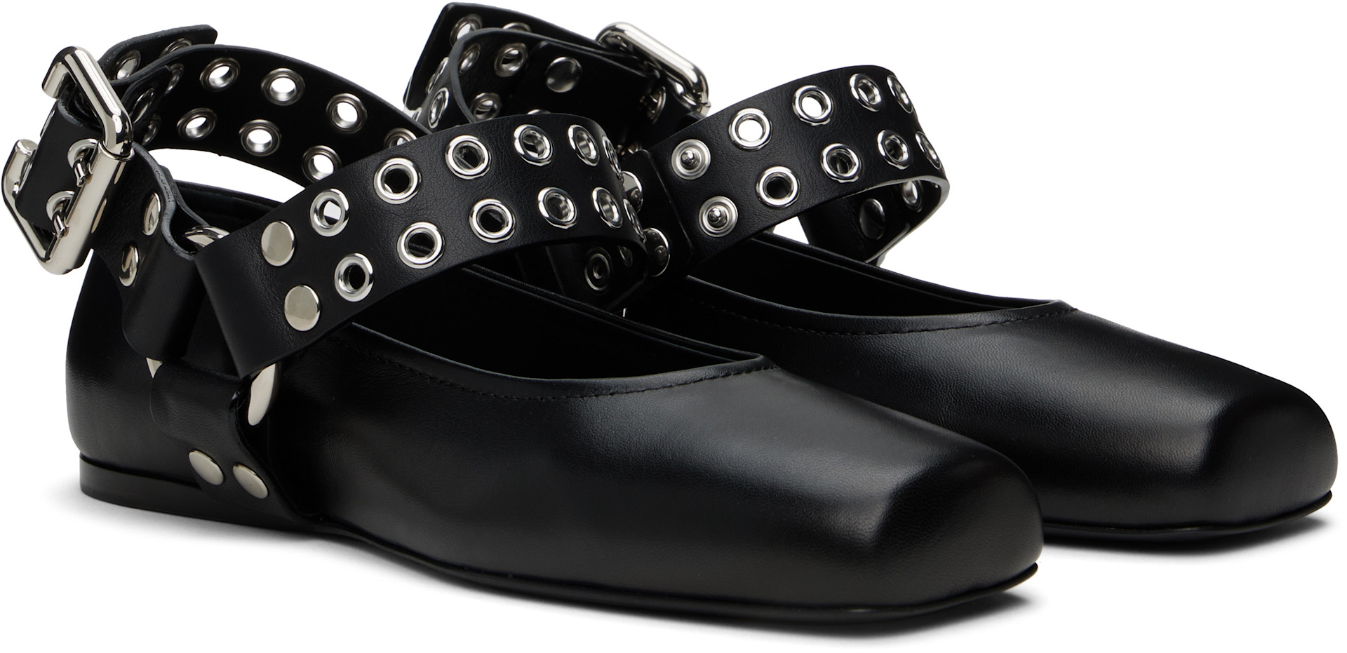 ALAÏA - Ballerines Biker noires