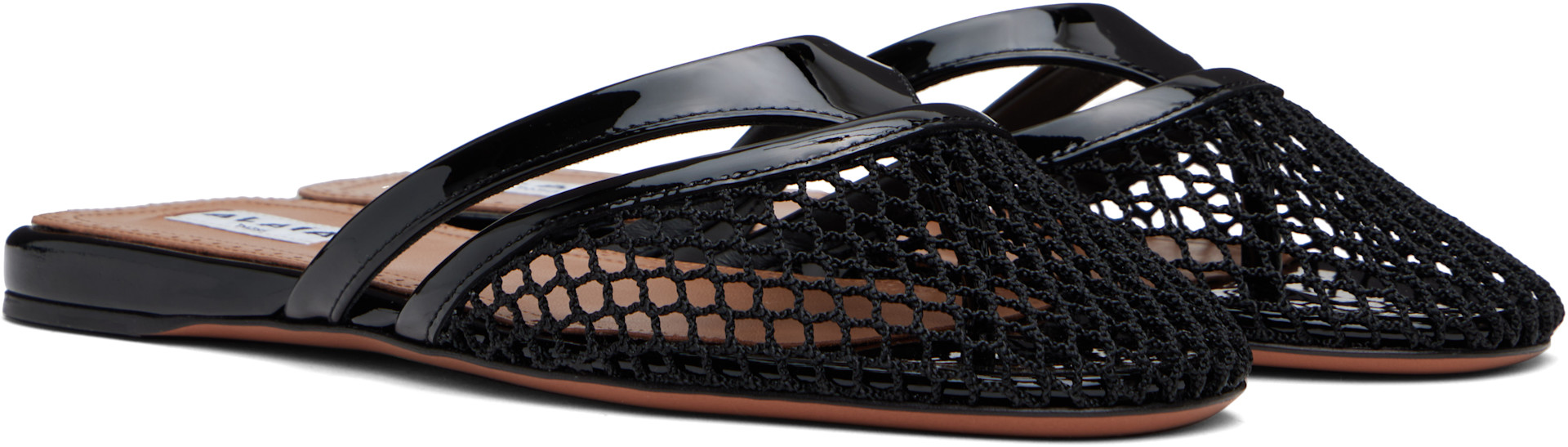 ALAÏA - Mules noires en résille