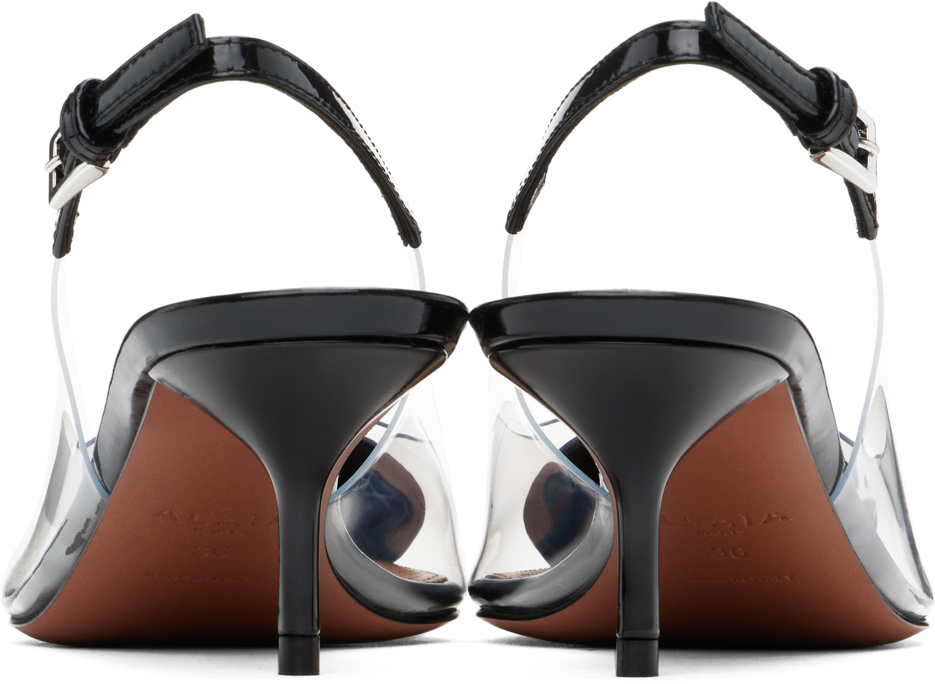 ALAÏA: Black Le Coeur Slingback Heels | SSENSE Canada
