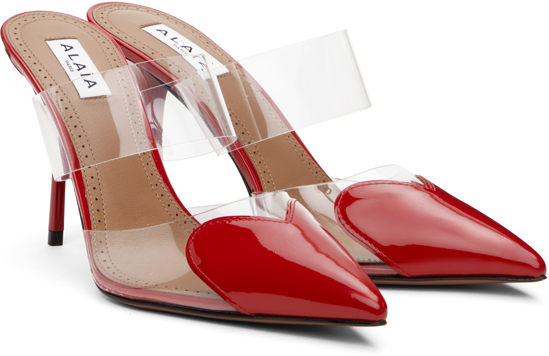 ALAÏA: Red Le Coeur Mules | SSENSE