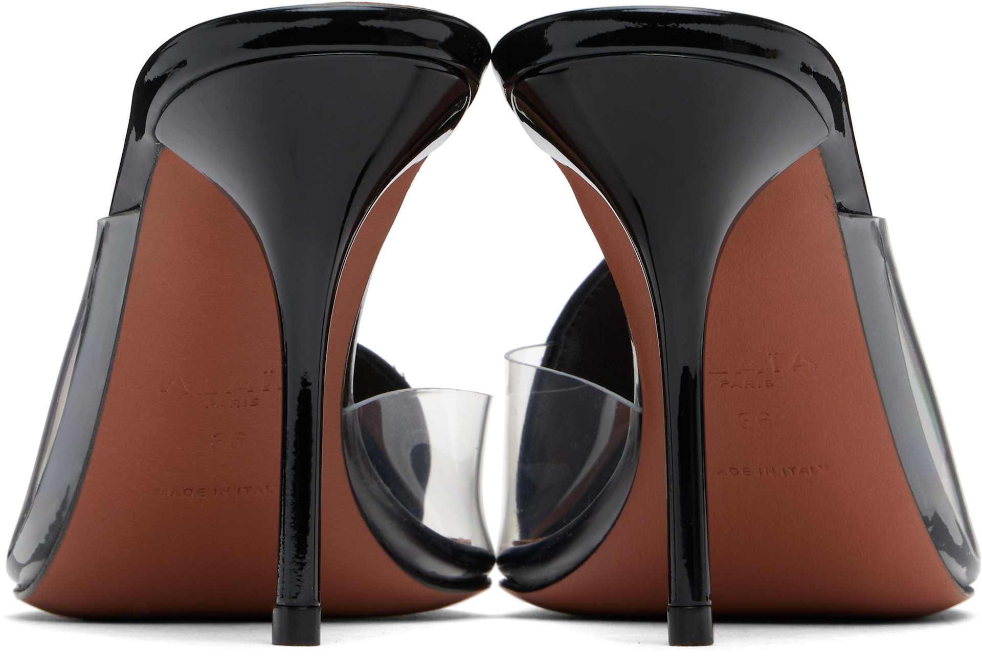 ALAÏA: Black Calfskin Leather 90 Mules | SSENSE