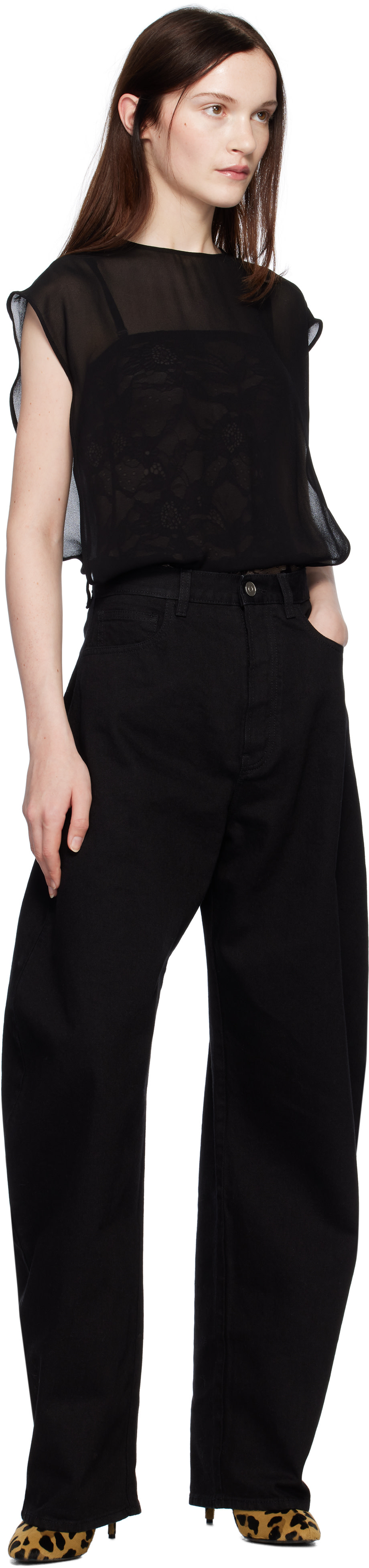 ALAÏA - Bottes 90 brun clair et noir