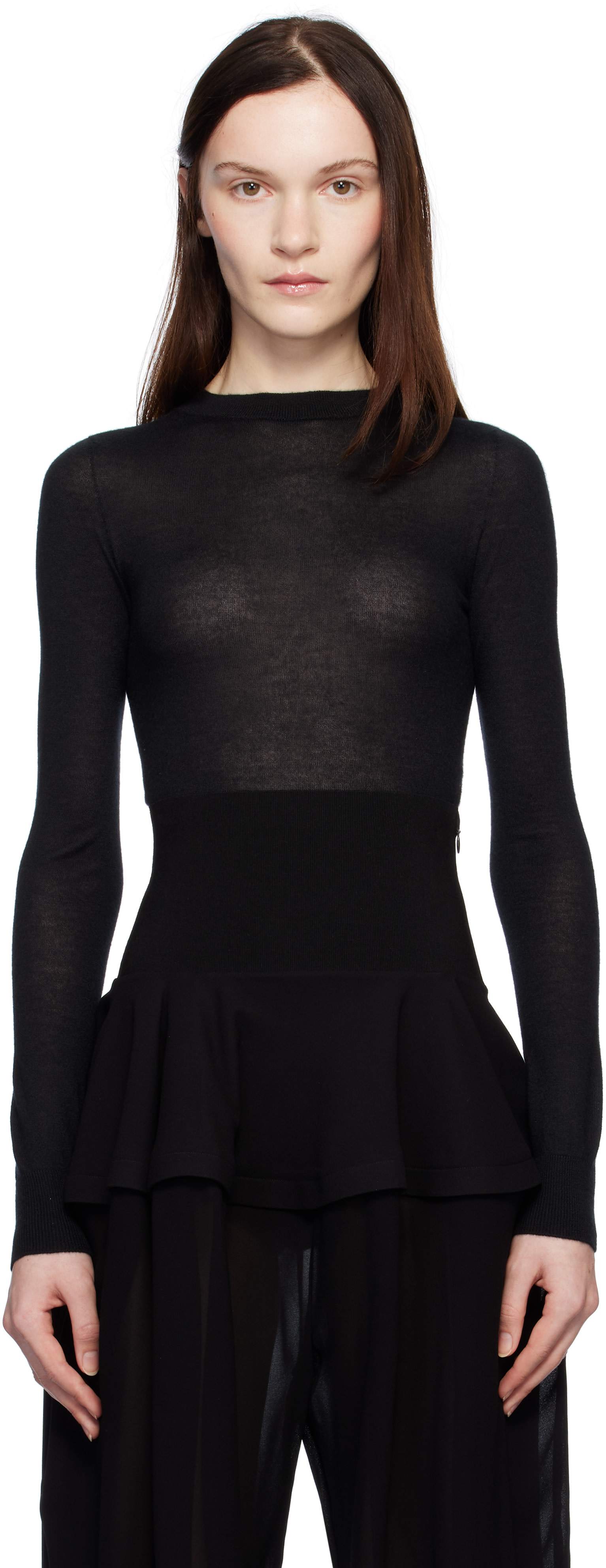 ALAÏA - Justaucorps noir en cachemire