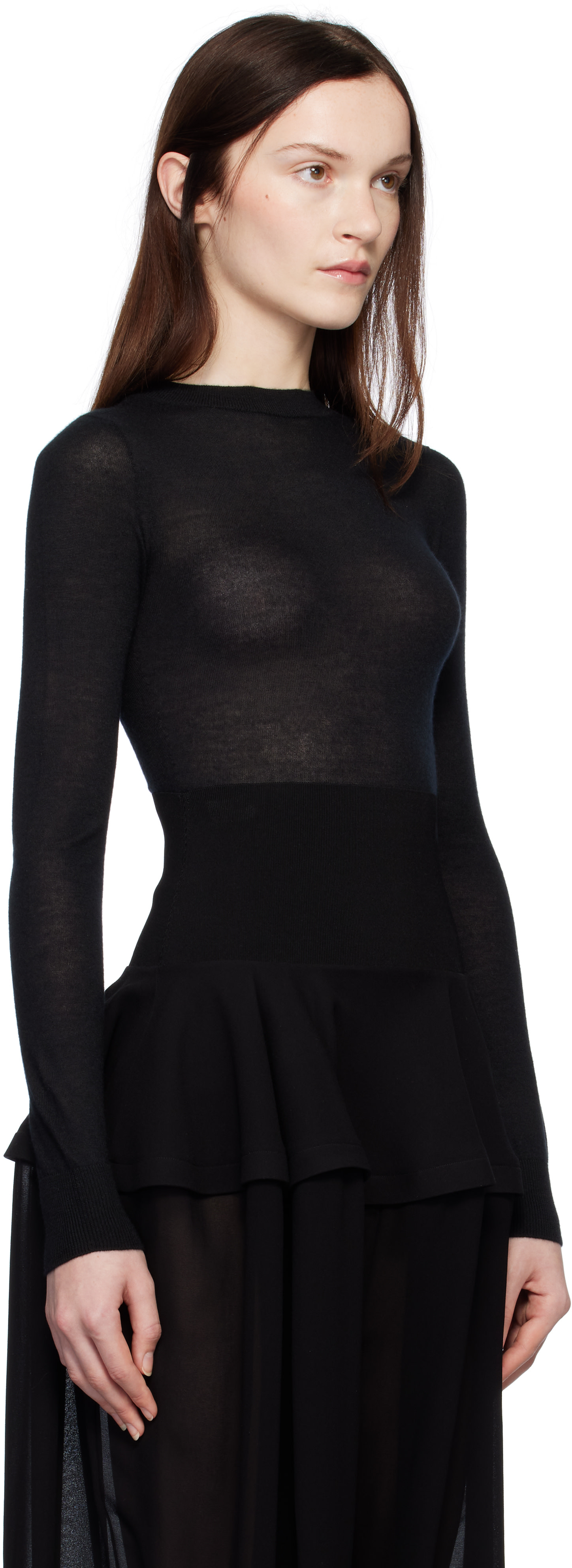 ALAÏA - Justaucorps noir en cachemire