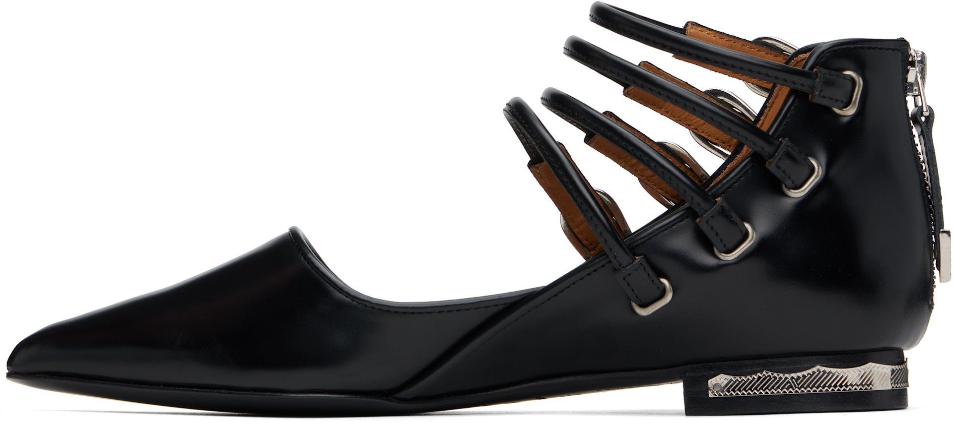 Toga Pulla: ブラック Polido Multi Strap フラットシューズ | SSENSE 日本
