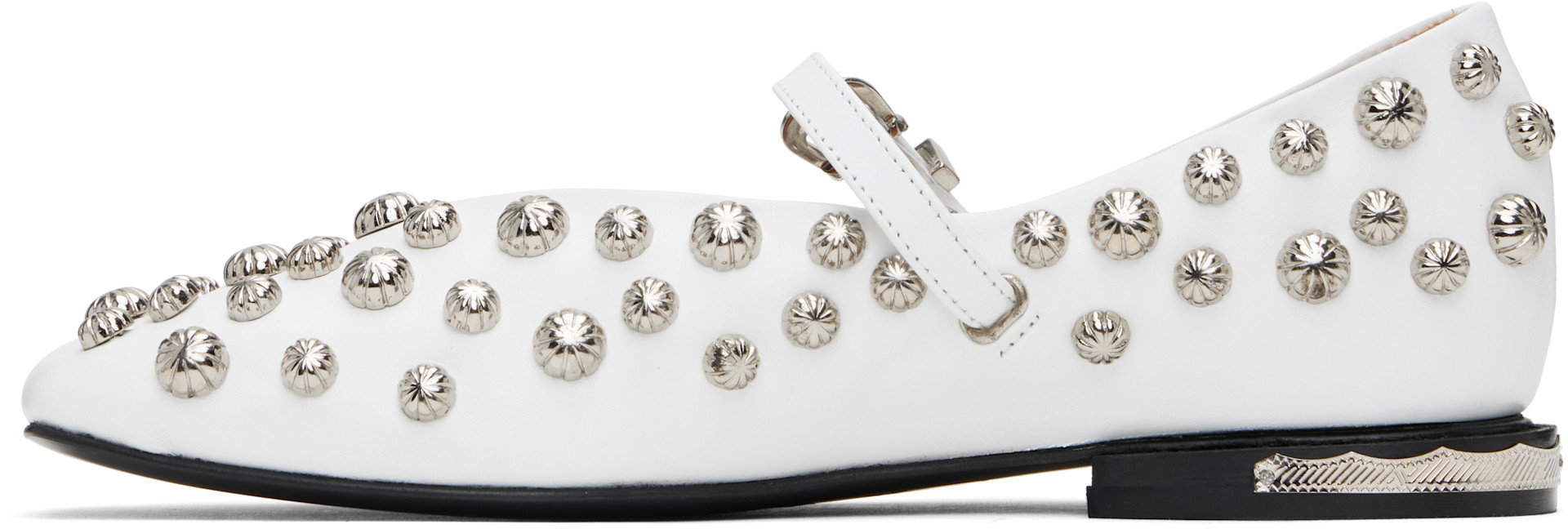 Toga Pulla - Ballerines blanches en cuir glacé