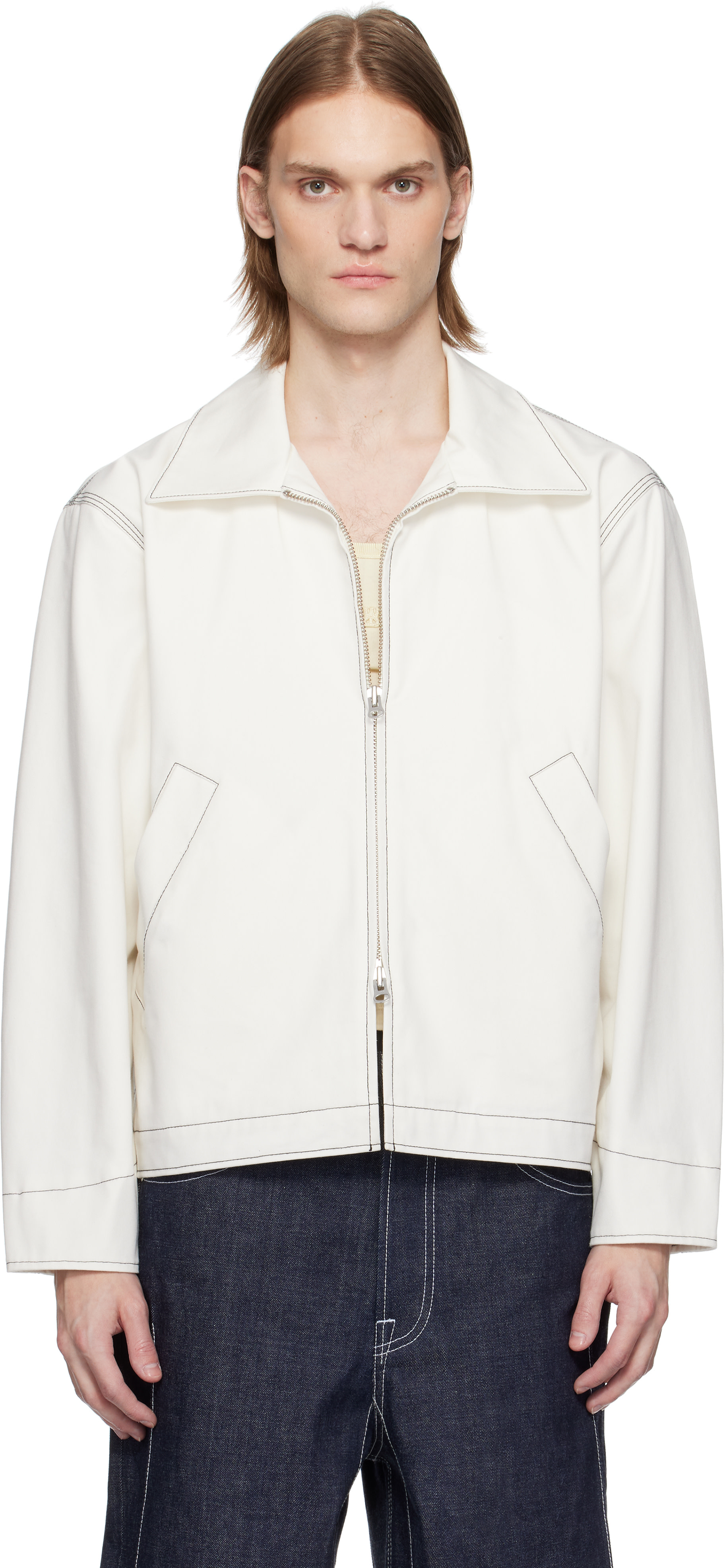 Karmuel Young - White 2-Way Pocket Square Jacket