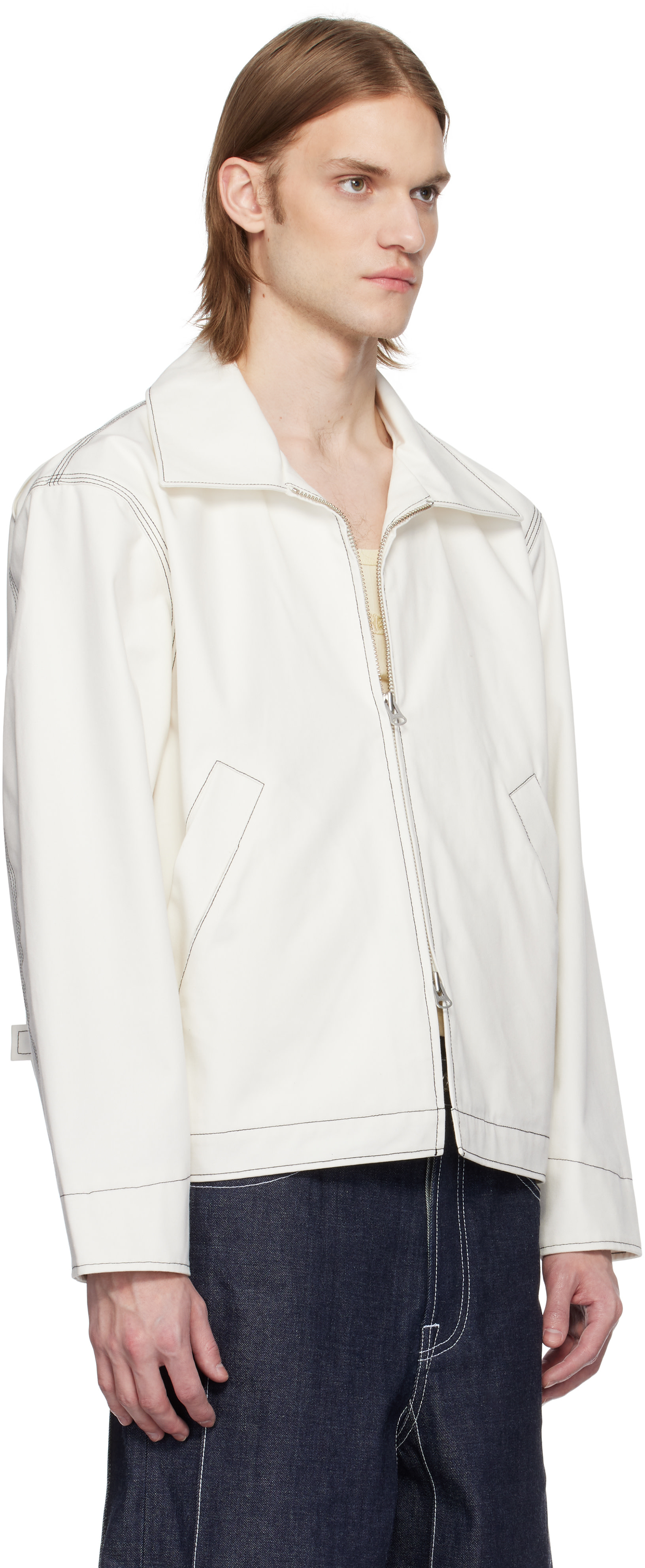 Karmuel Young - White 2-Way Pocket Square Jacket