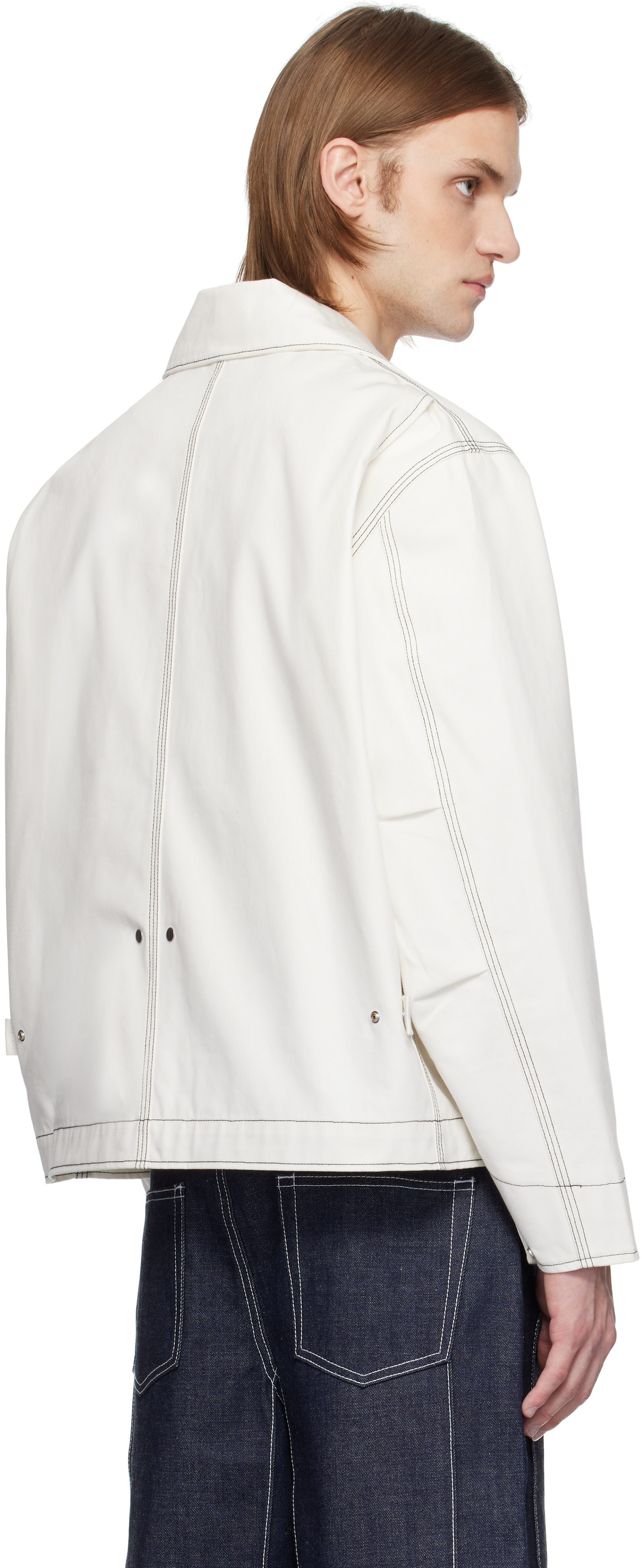 Karmuel Young - White 2-Way Pocket Square Jacket