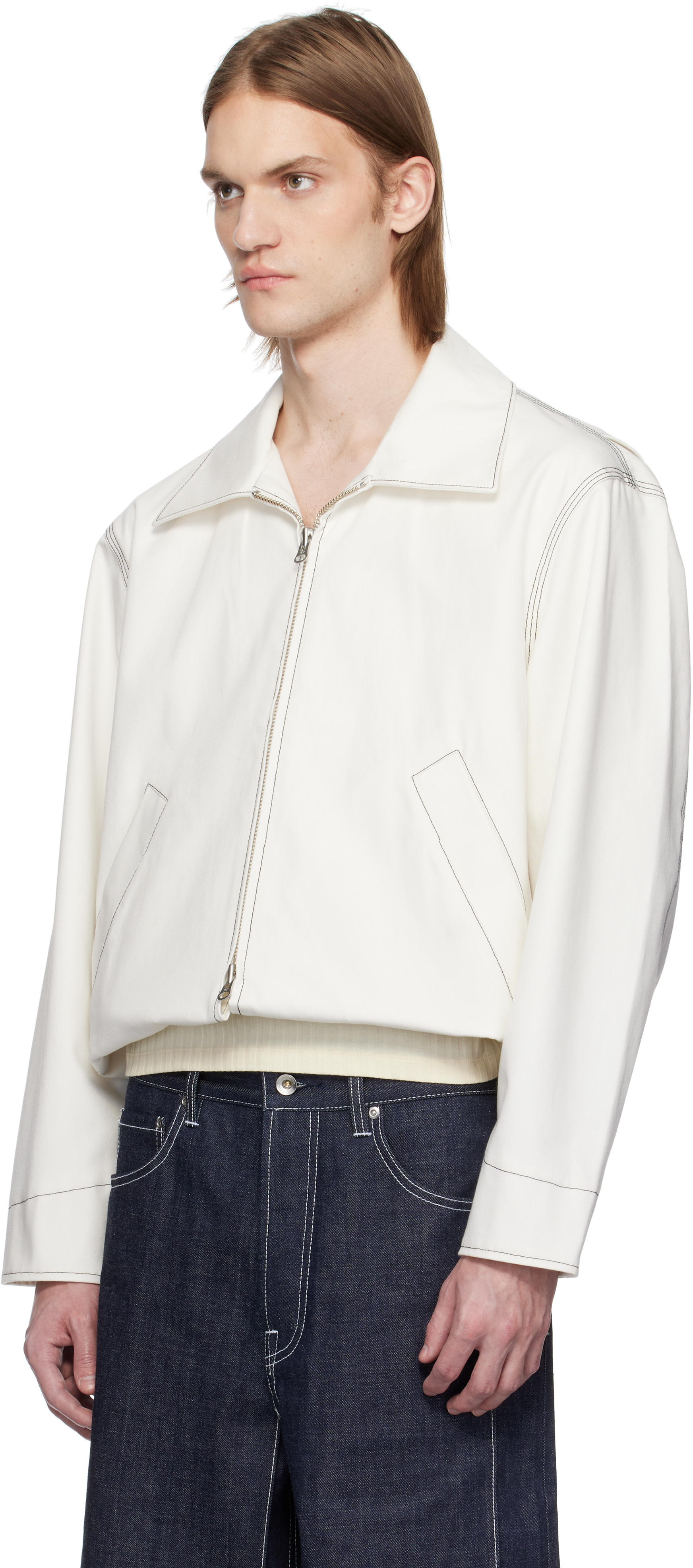 Karmuel Young - White 2-Way Pocket Square Jacket