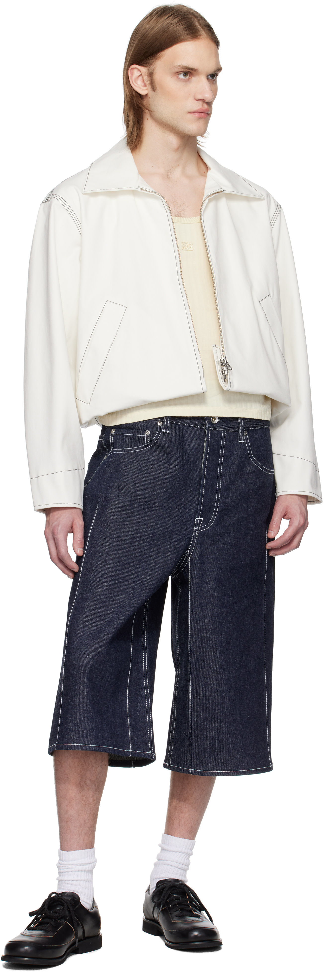 Karmuel Young - White 2-Way Pocket Square Jacket