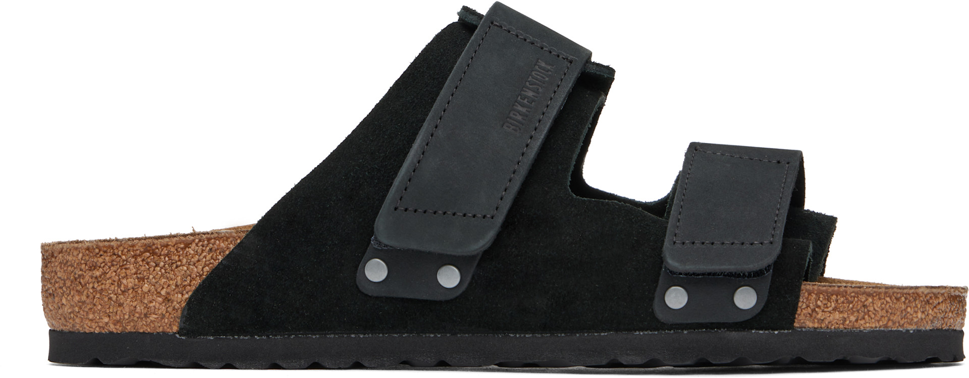 Birkenstock: Black Regular Uji Sandals | SSENSE Canada