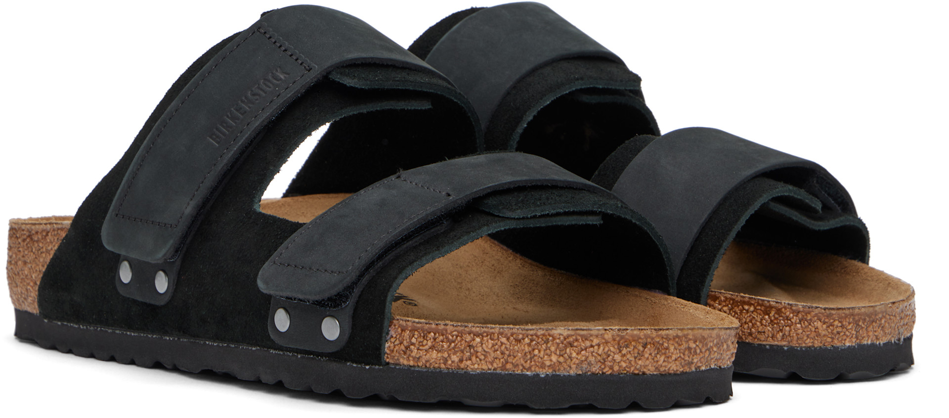 Birkenstock: Black Regular Uji Sandals | SSENSE Canada