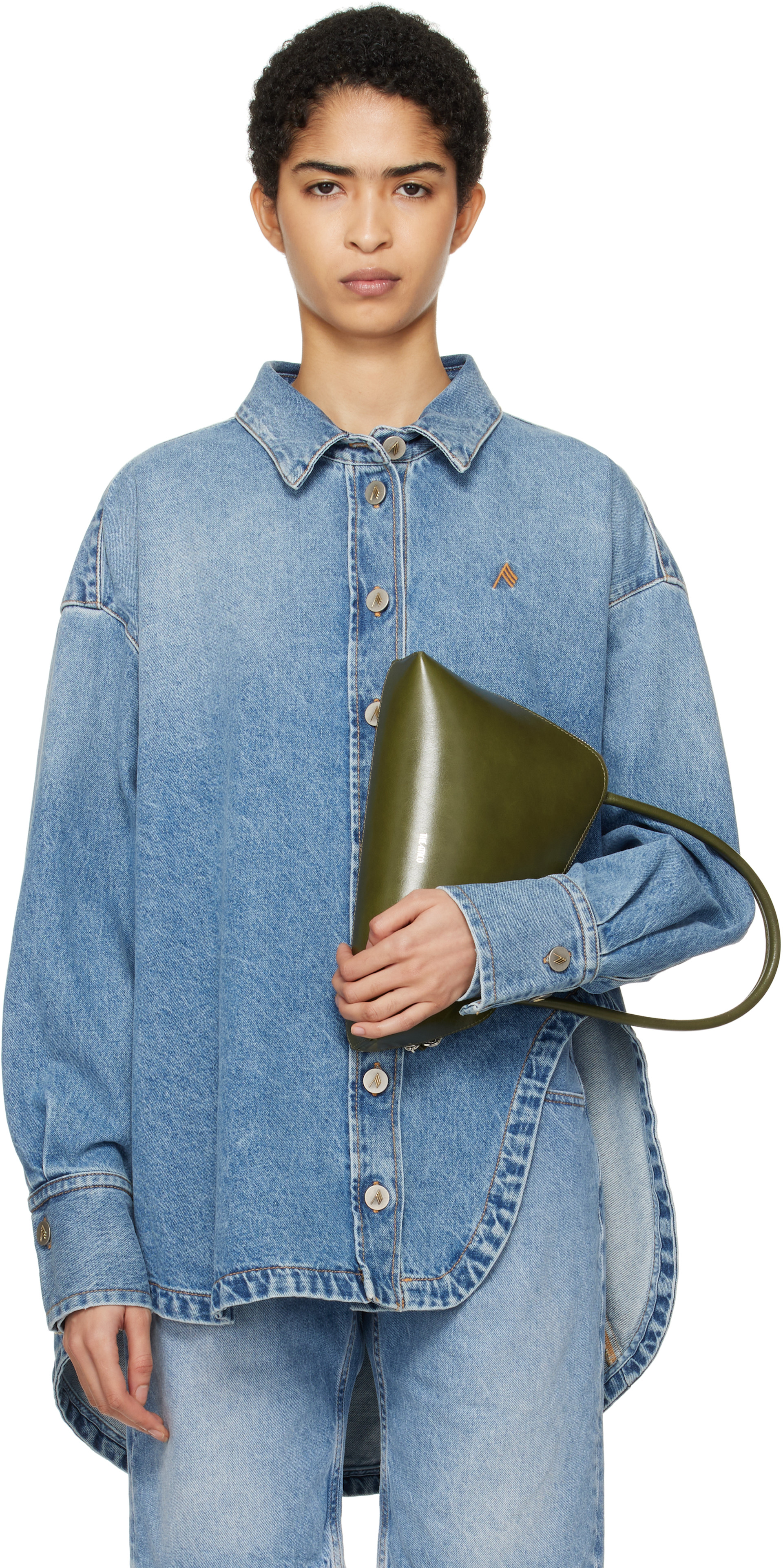 The Attico: Blue Diana Denim Shirt | SSENSE Ireland