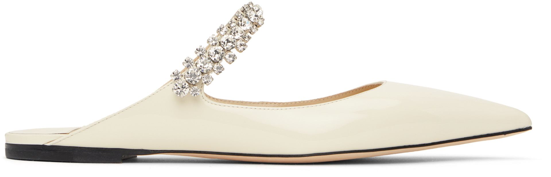 Jimmy Choo: SSENSE Exclusive Off-White Bing Flat Slippers | SSENSE