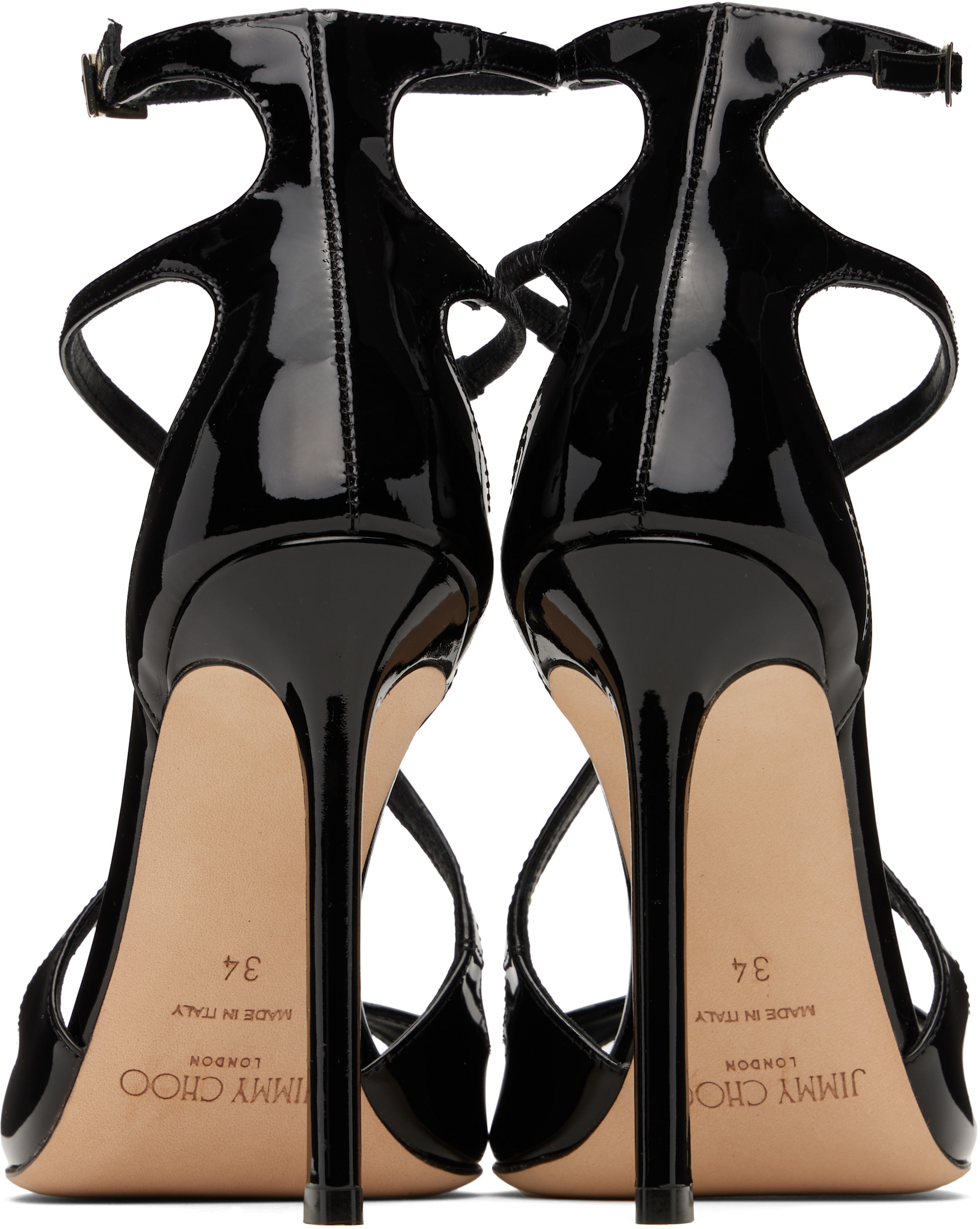 Jimmy Choo: Black Azia 110 Heeled Sandals | SSENSE
