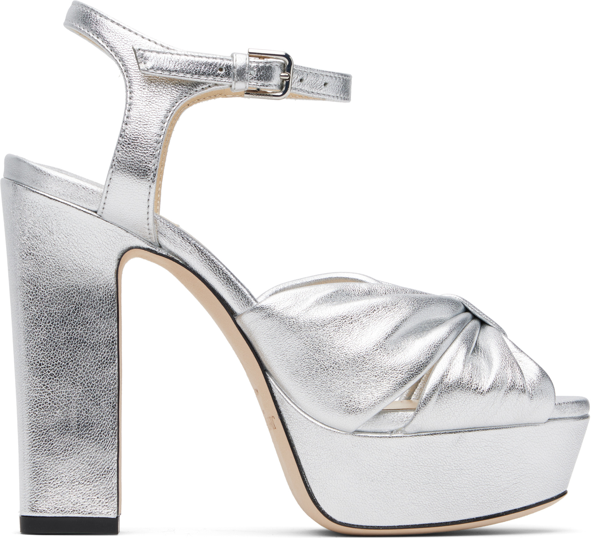 Jimmy Choo: シルバー Heloise 120 ヒールサンダル | SSENSE 日本