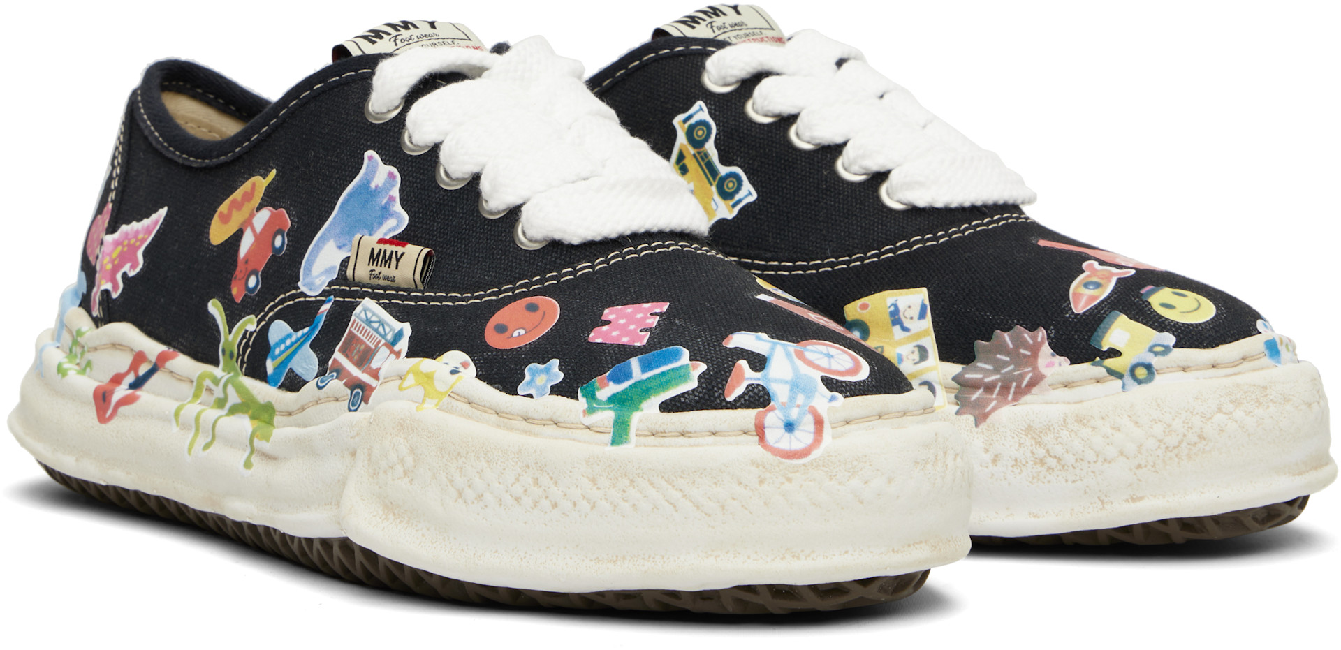 Maison MIHARA YASUHIRO: ブラック 'Baker' OG Sole Sticker