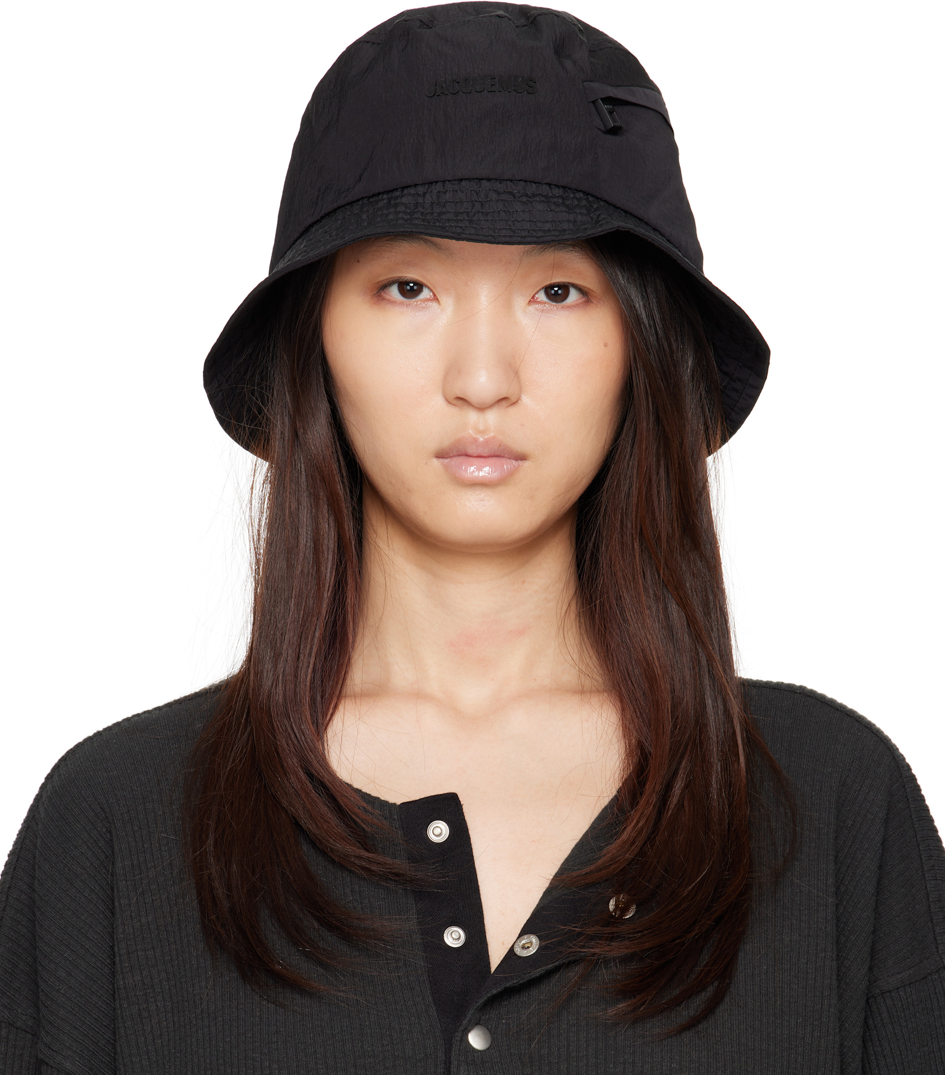 JACQUEMUS: Black 'The Nylon' Bucket Hat | SSENSE