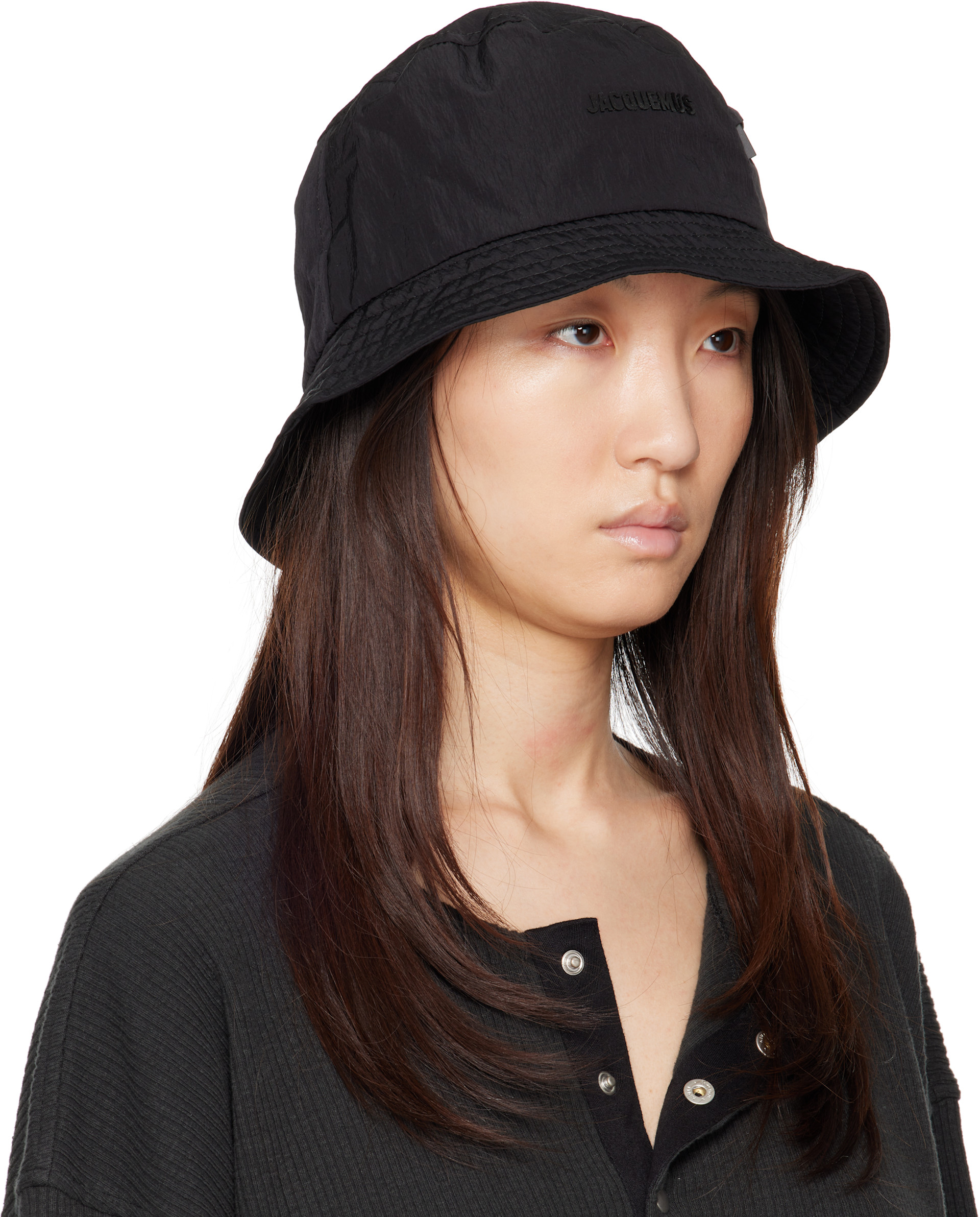 JACQUEMUS - Chapeau bob noir en nylon