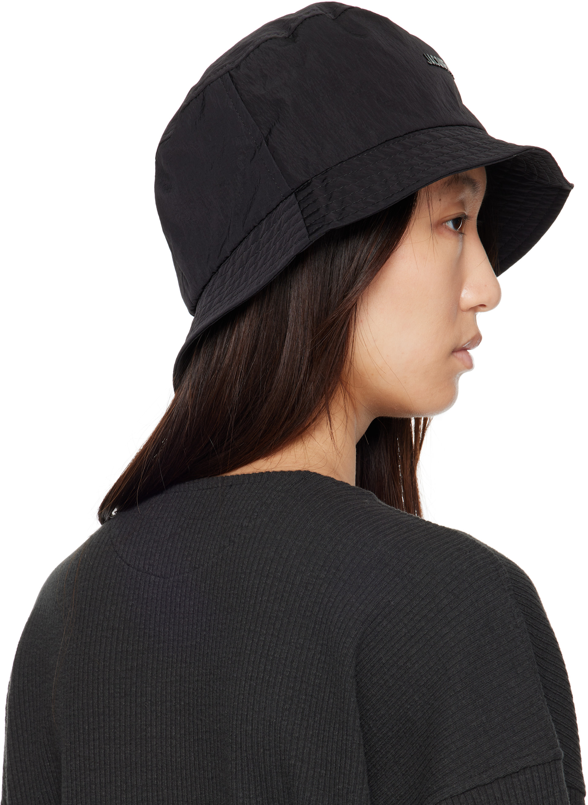 JACQUEMUS: Black 'The Nylon' Bucket Hat | SSENSE
