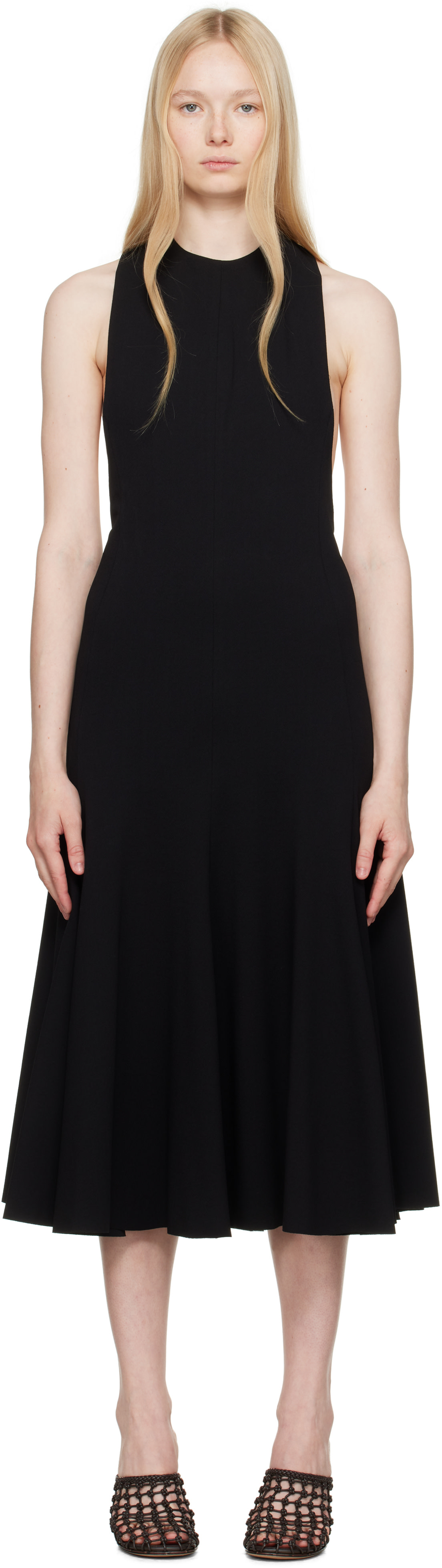 JACQUEMUS: Black La Croisire 'The Favola' Midi Dress | SSENSE Puerto Rico