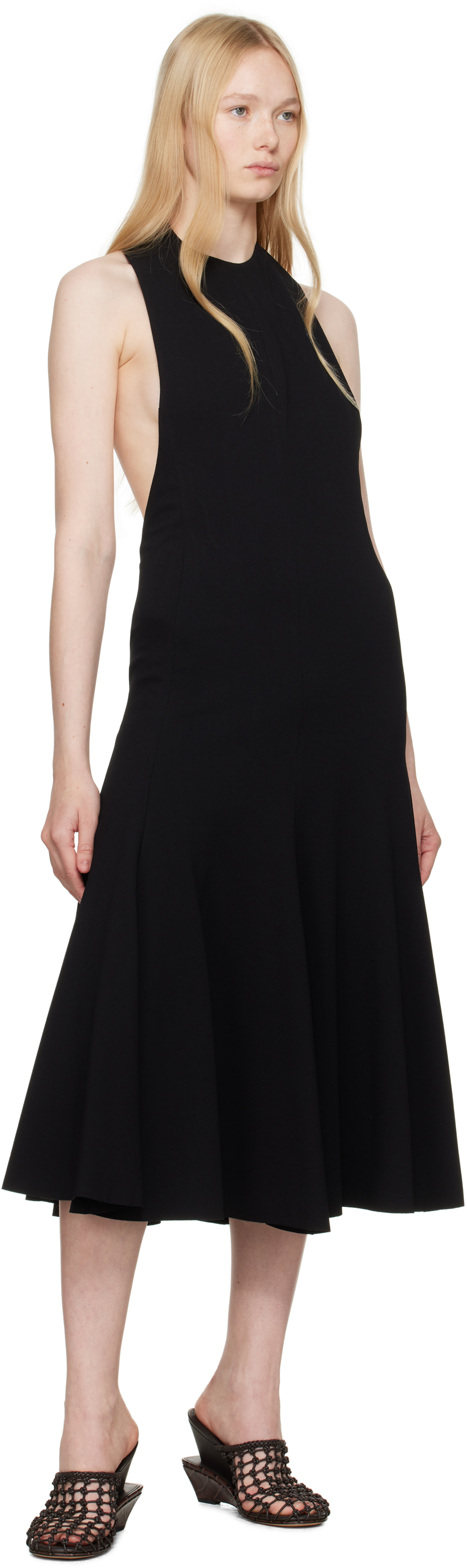 black and green long sleeve dress Thea Dress in Black & Forset Green Multi 3x main image 1