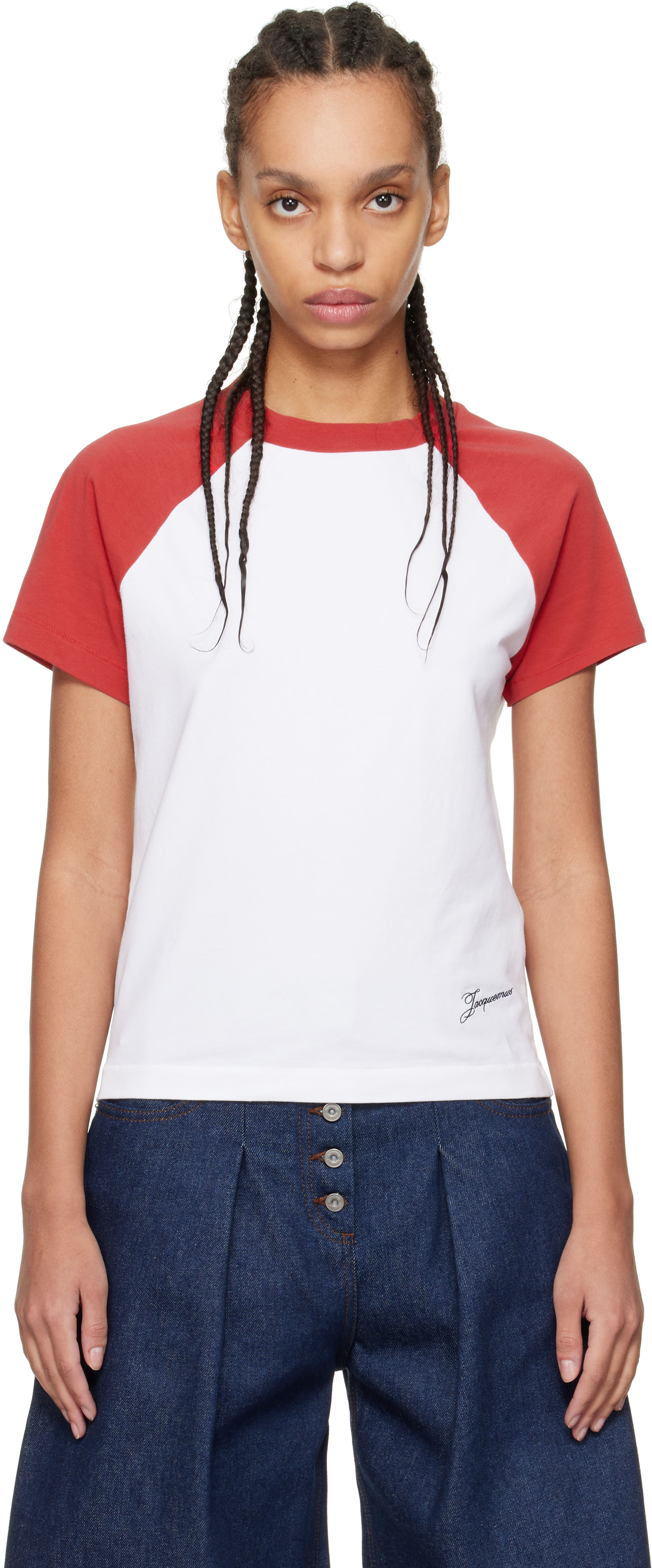 JACQUEMUS - Micro t-shirt de baseball rouge